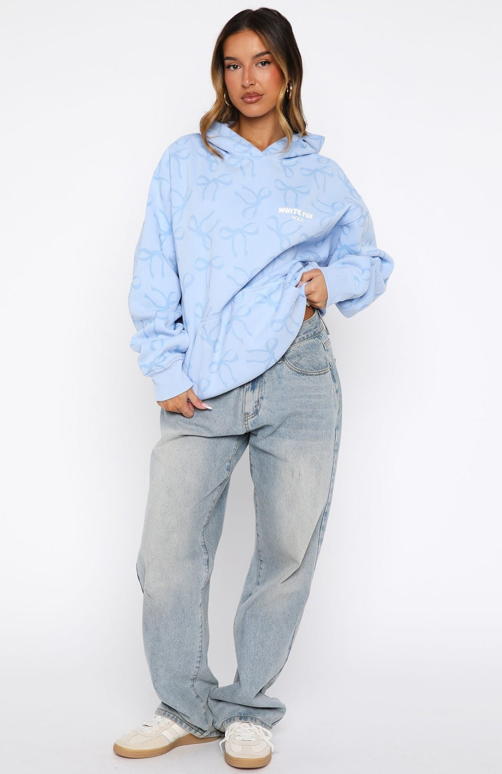Vol. 1 Oversized Printed Hoodie Blue BowL/XL