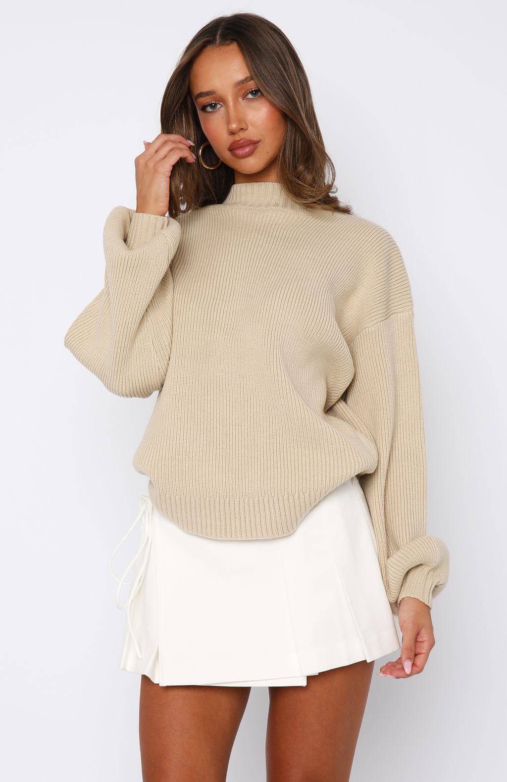 Keep It Classic Knit Sweater BeigeXS/S
