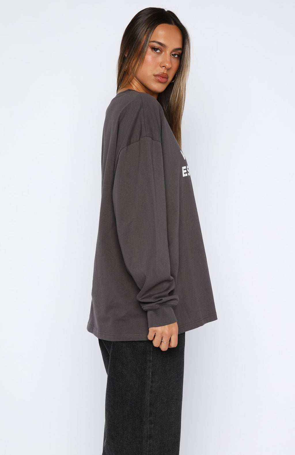 Feel The Vibe Long Sleeve Tee CharcoalS/M