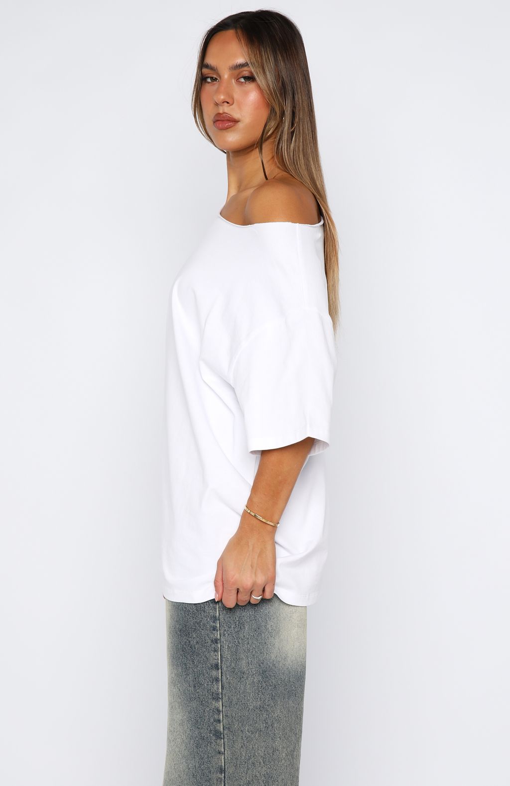 Give Me Options Off Shoulder Tee WhiteS/M