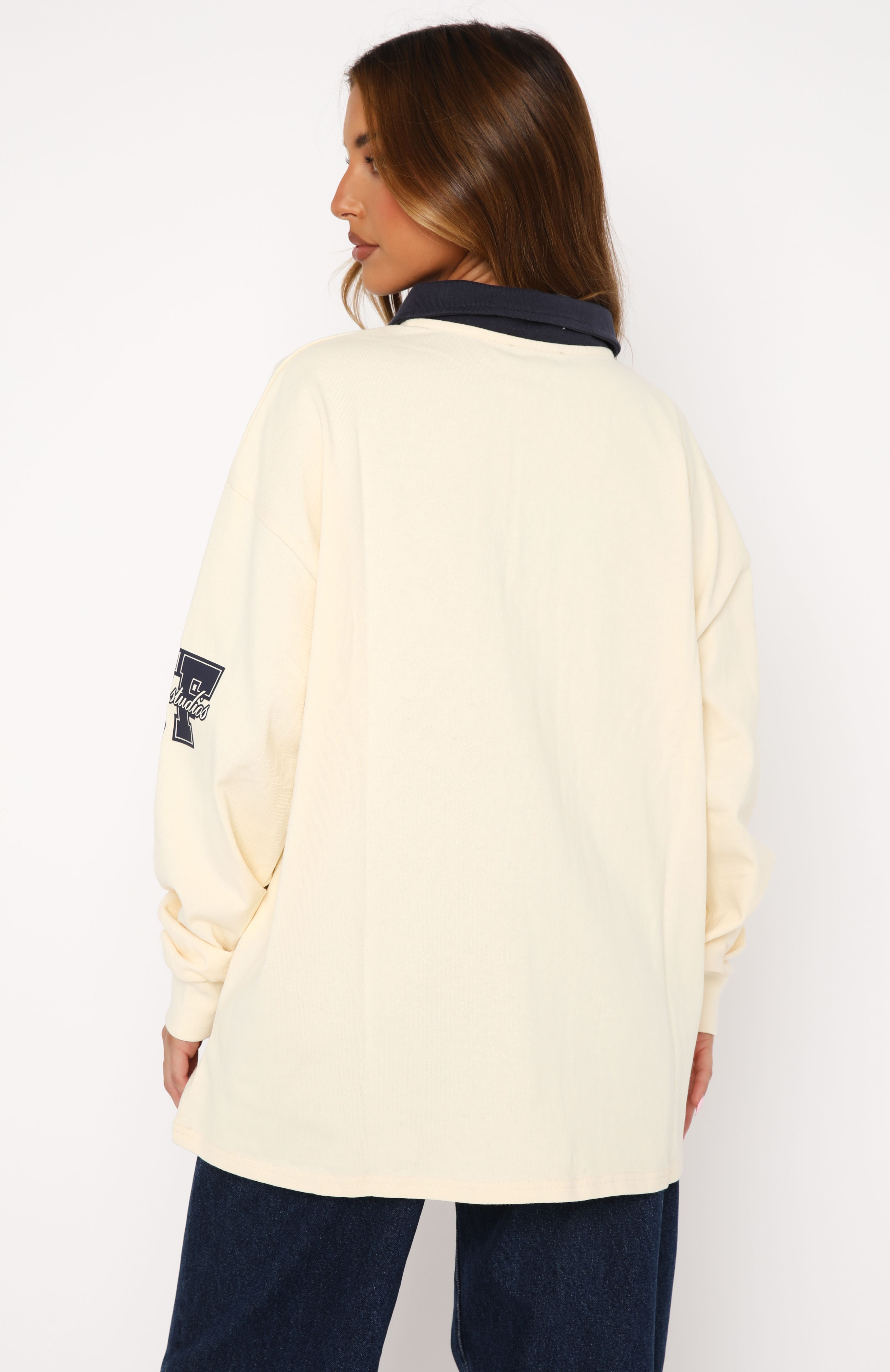 Only Time Will Tell Oversized Long Sleeve Tee CreamM/L