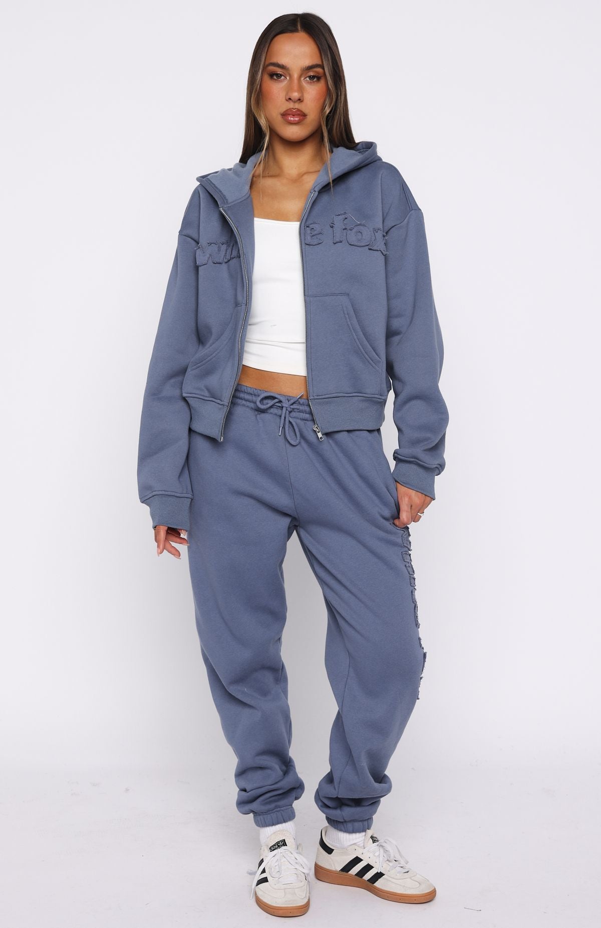 From The Archives Lexi Boxy Zip Front Hoodie OceanM/L