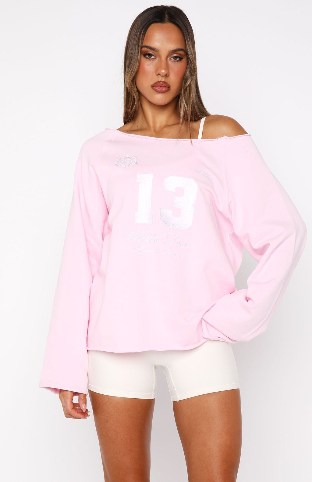 Out Of Chances Off Shoulder Sweater Ballet PinkXS/S