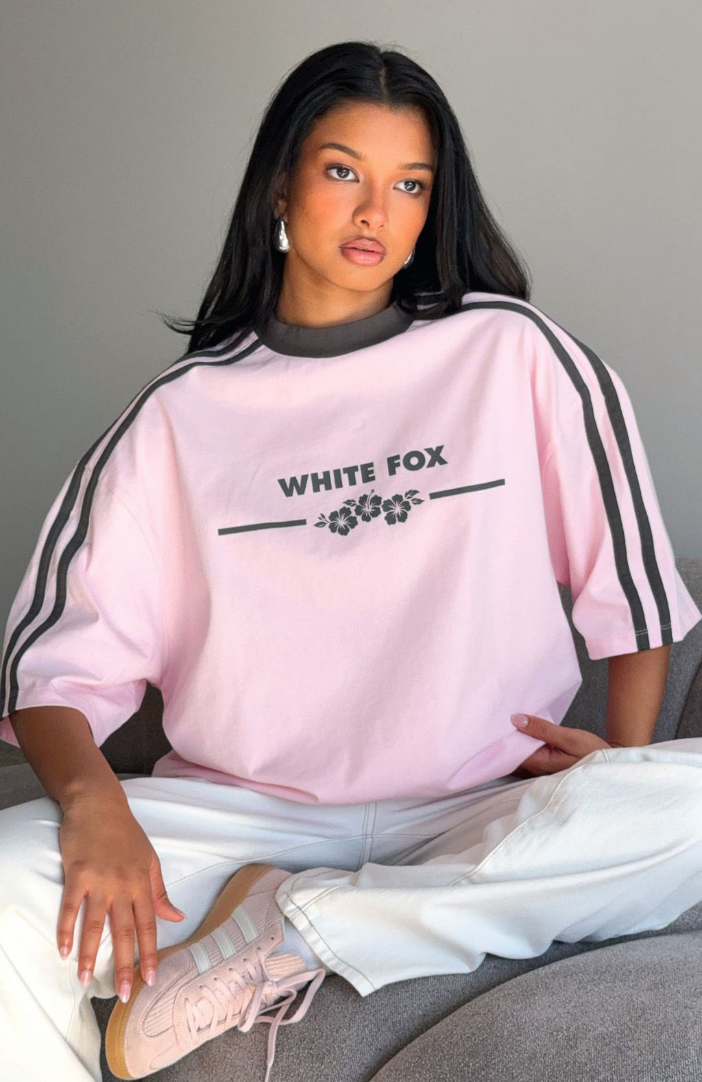 Deep Waters Oversized Tee Baby PinkL/XL