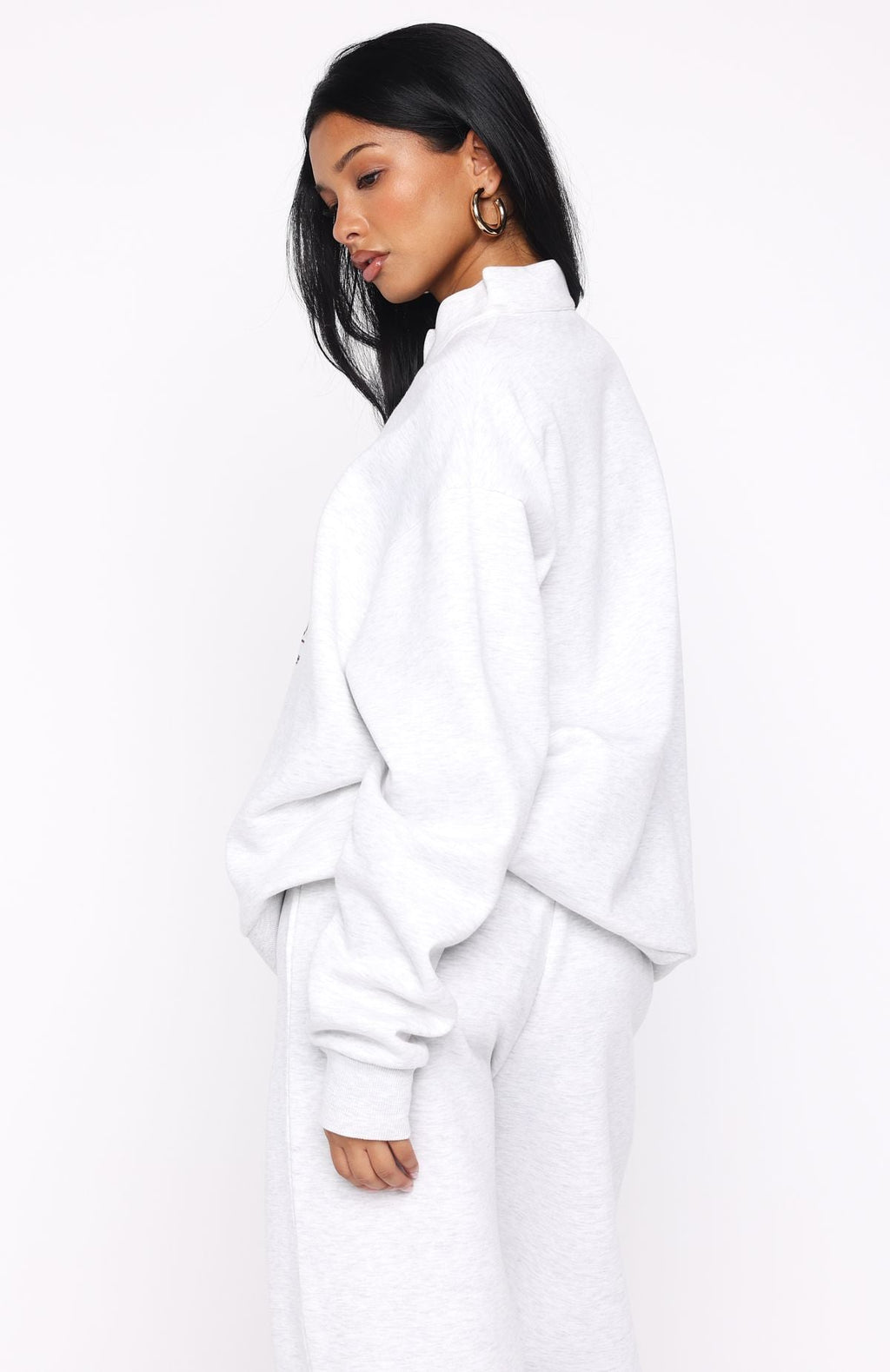Standing My Ground Zip Front Sweater Grey MarleM/L