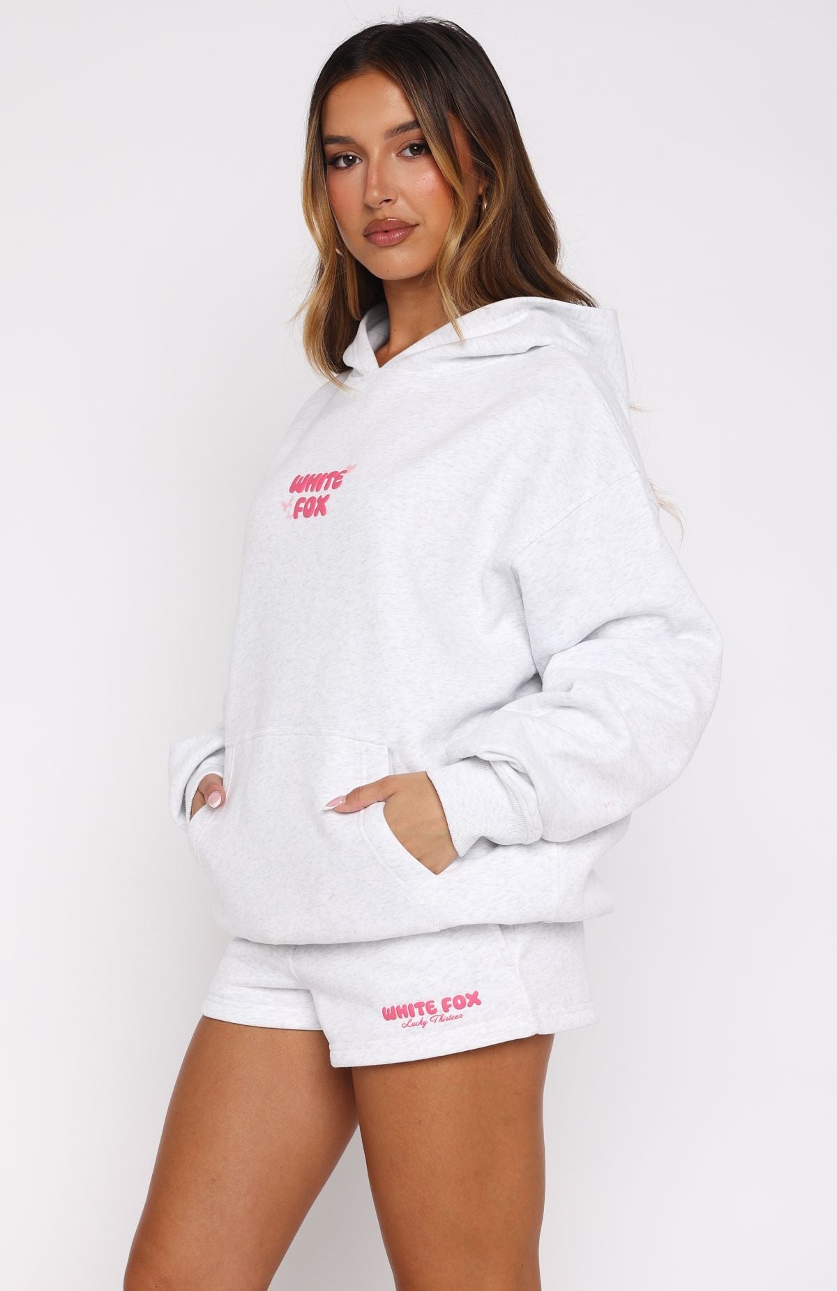 Lucky Thirteen Stephanie Oversized Hoodie Grey MarleXS/S