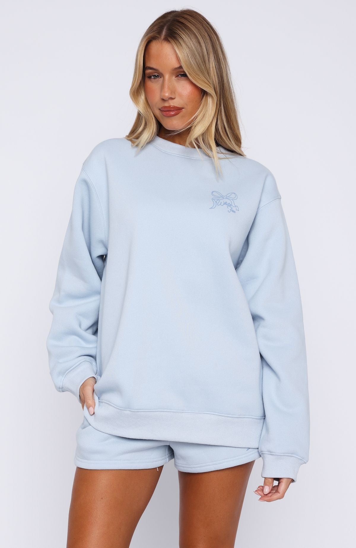 Love You Forever Oversized Sweater Baby BlueXS/S