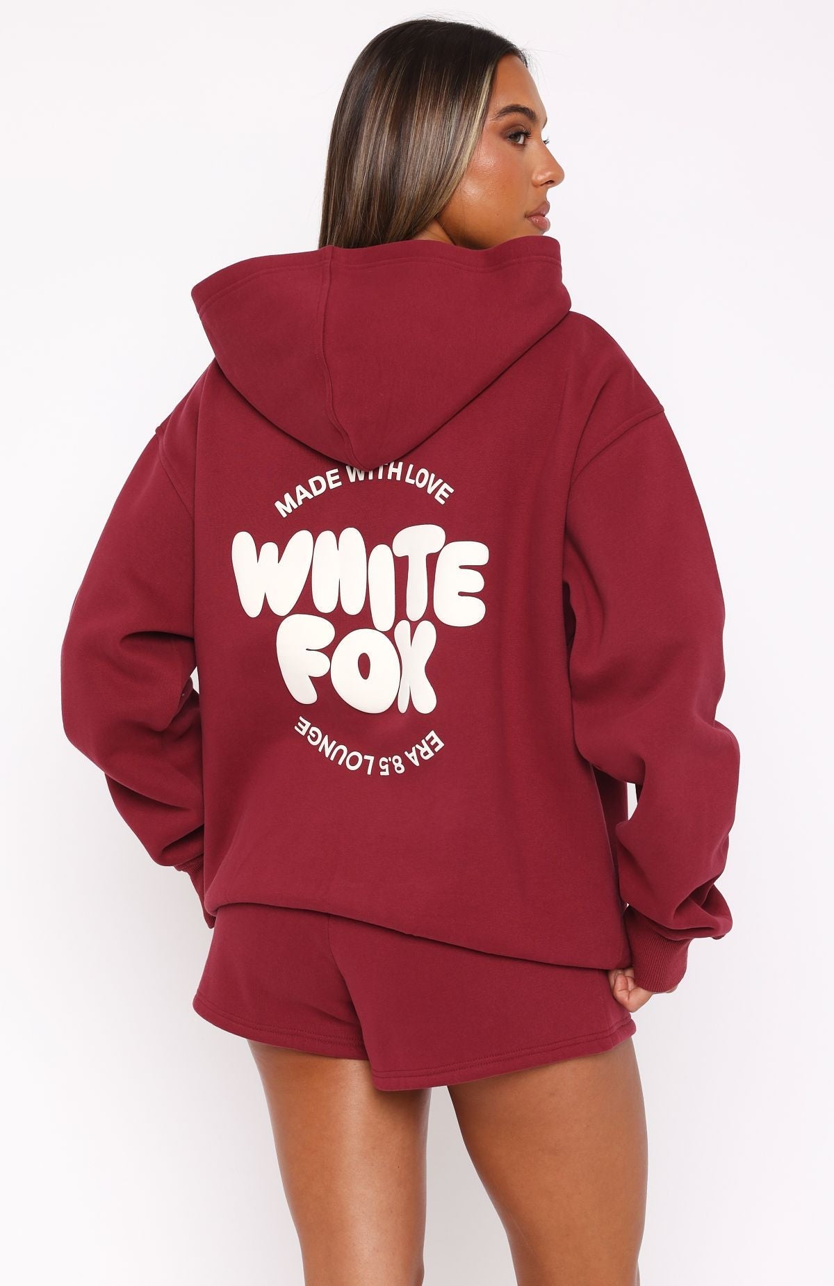 With Love For You Oversized Hoodie BurgundyS/M