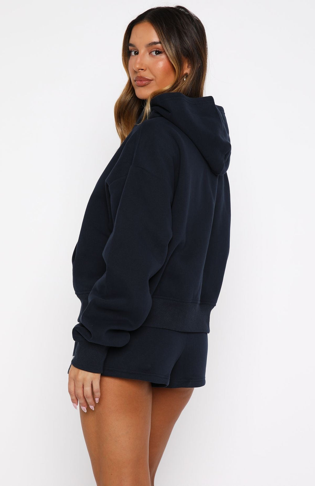 Test Drive Boxy Zip Front Hoodie Dark NavyS/M