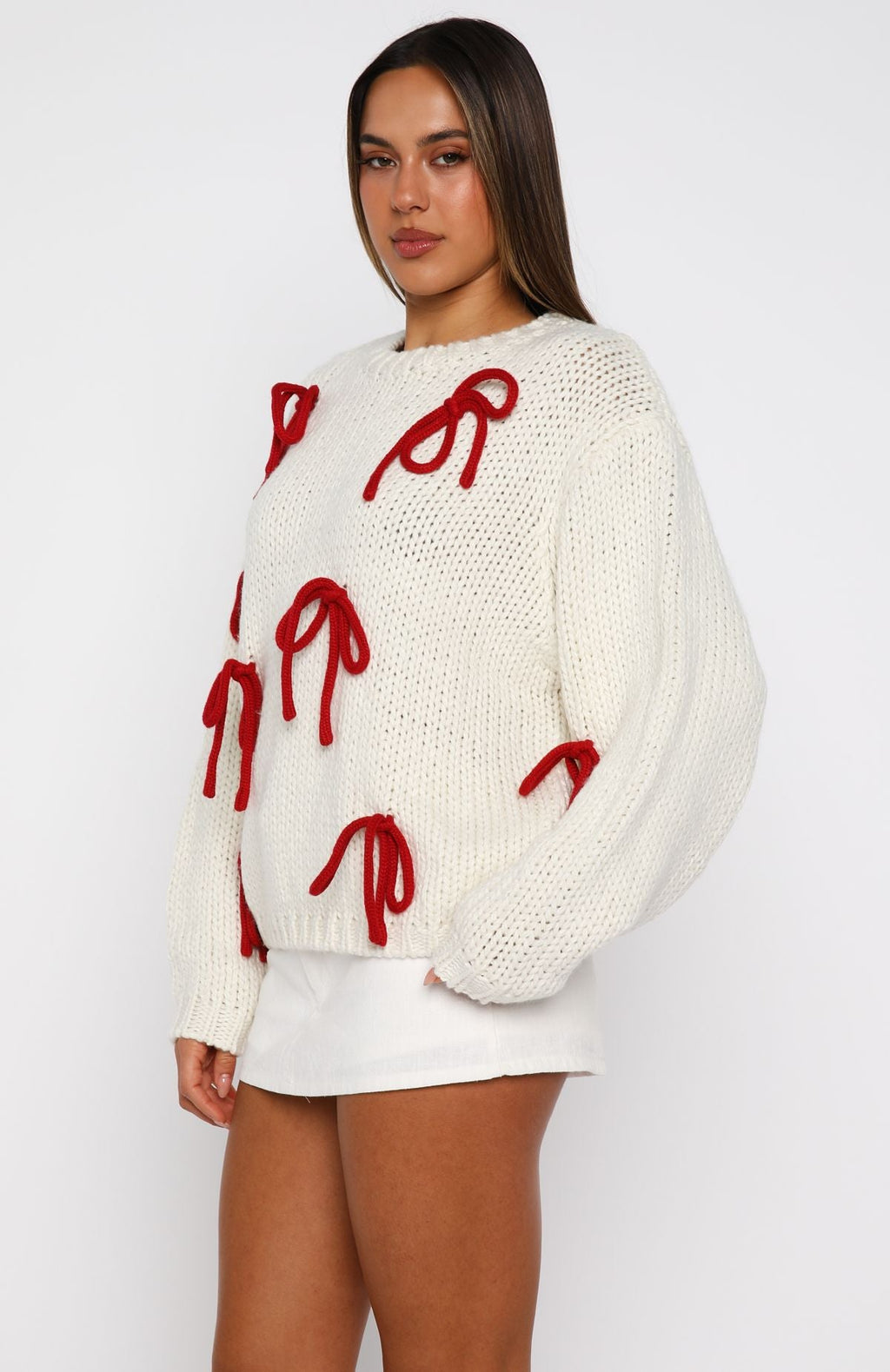 Candy Cane Crush Knit Sweater CreamS/M