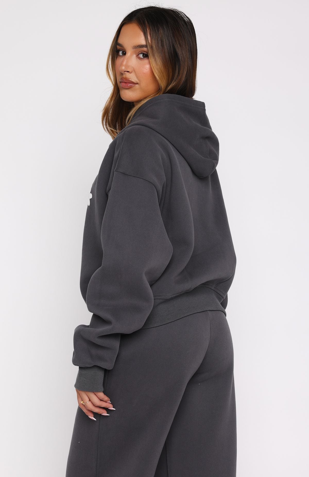 Lucky Thirteen Audrina Boxy Zip Front Hoodie VolcanicS/M