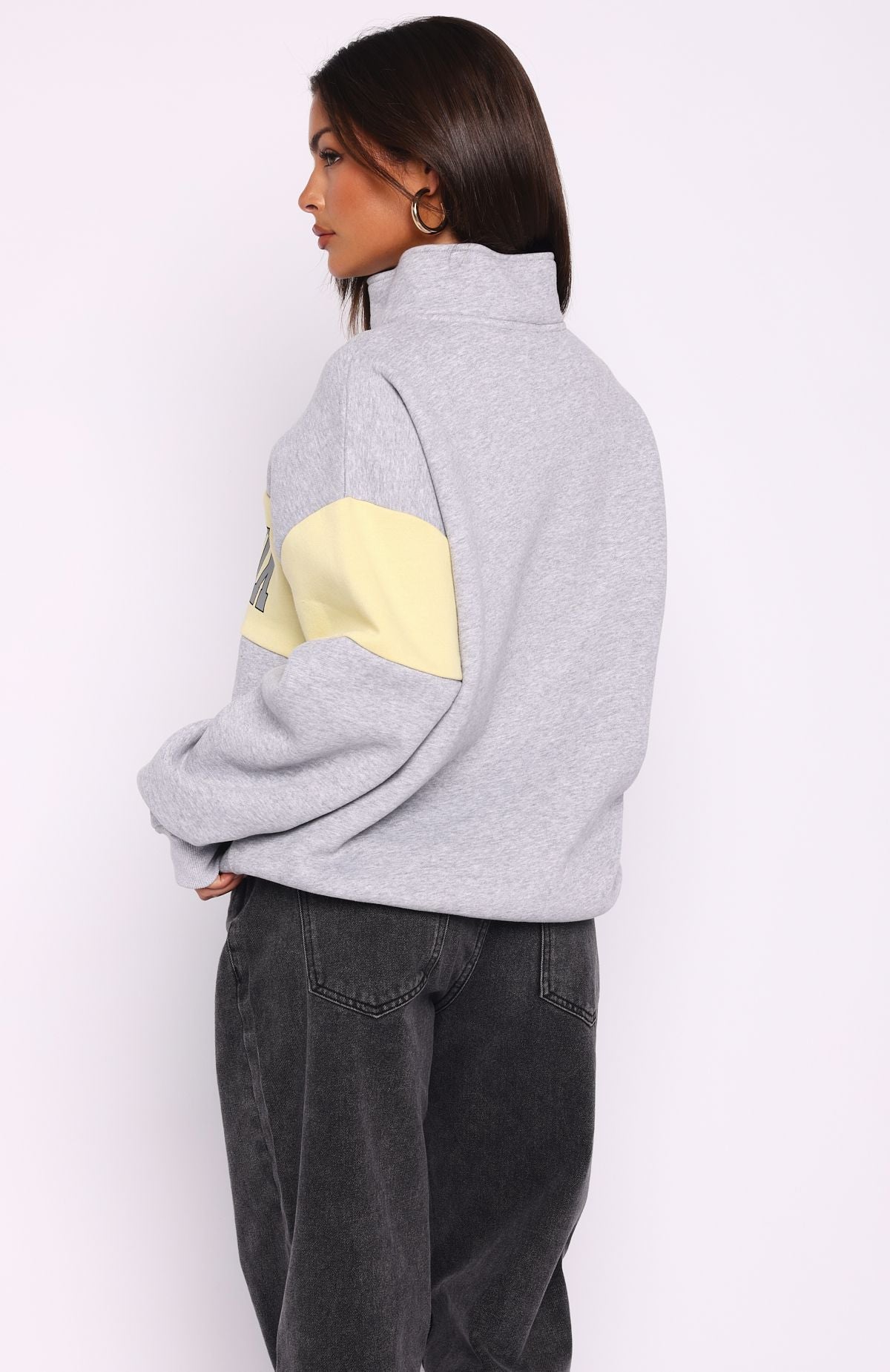 Show Yourself Zip Front Sweater Dark Grey MarleM/L