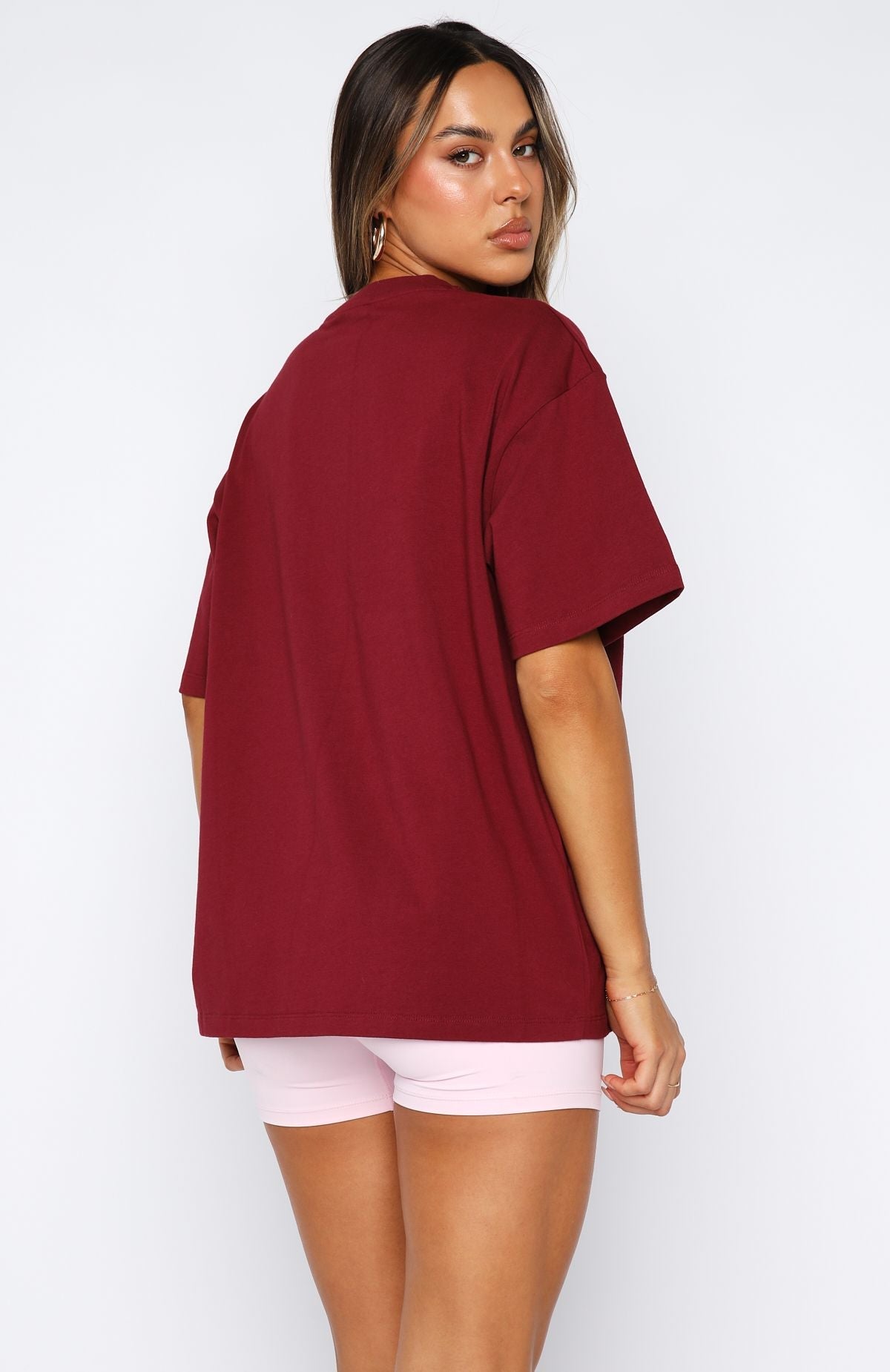 No Hesitation Oversized Tee BurgundyS/M