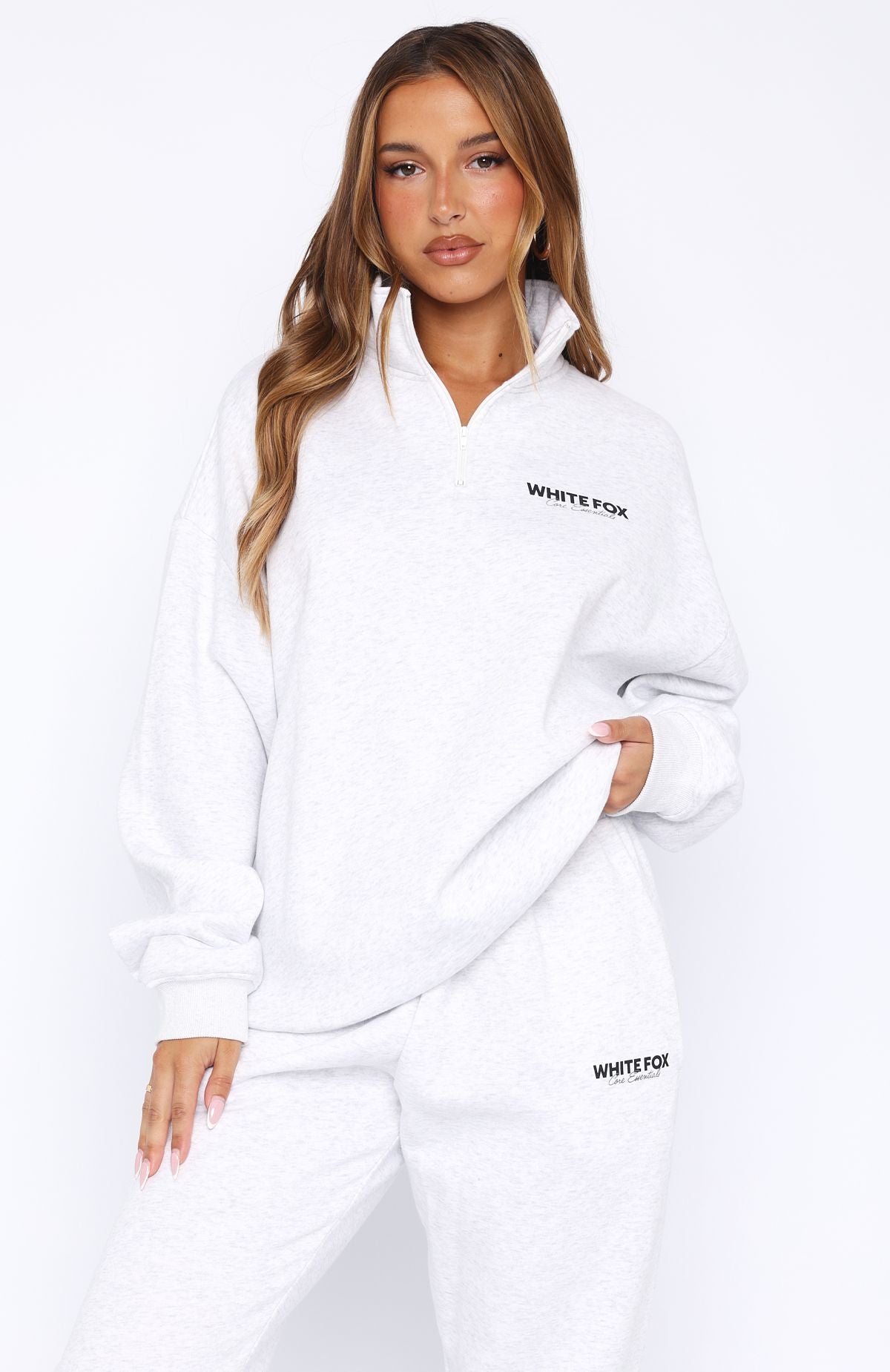 Core Essentials Zip Sweater Grey MarleS/M