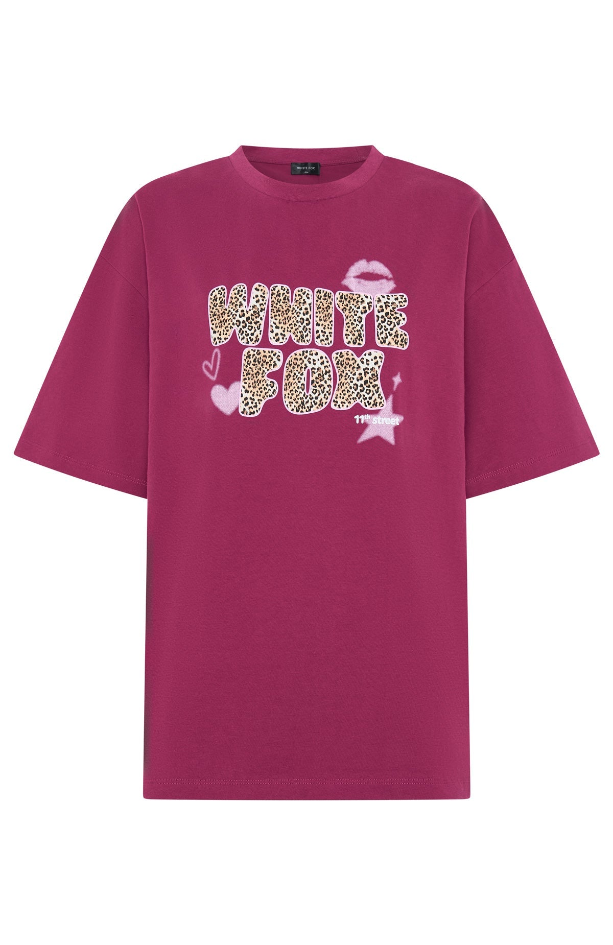 11th Street She's So Lucky Oversized Tee Very BerryM/L