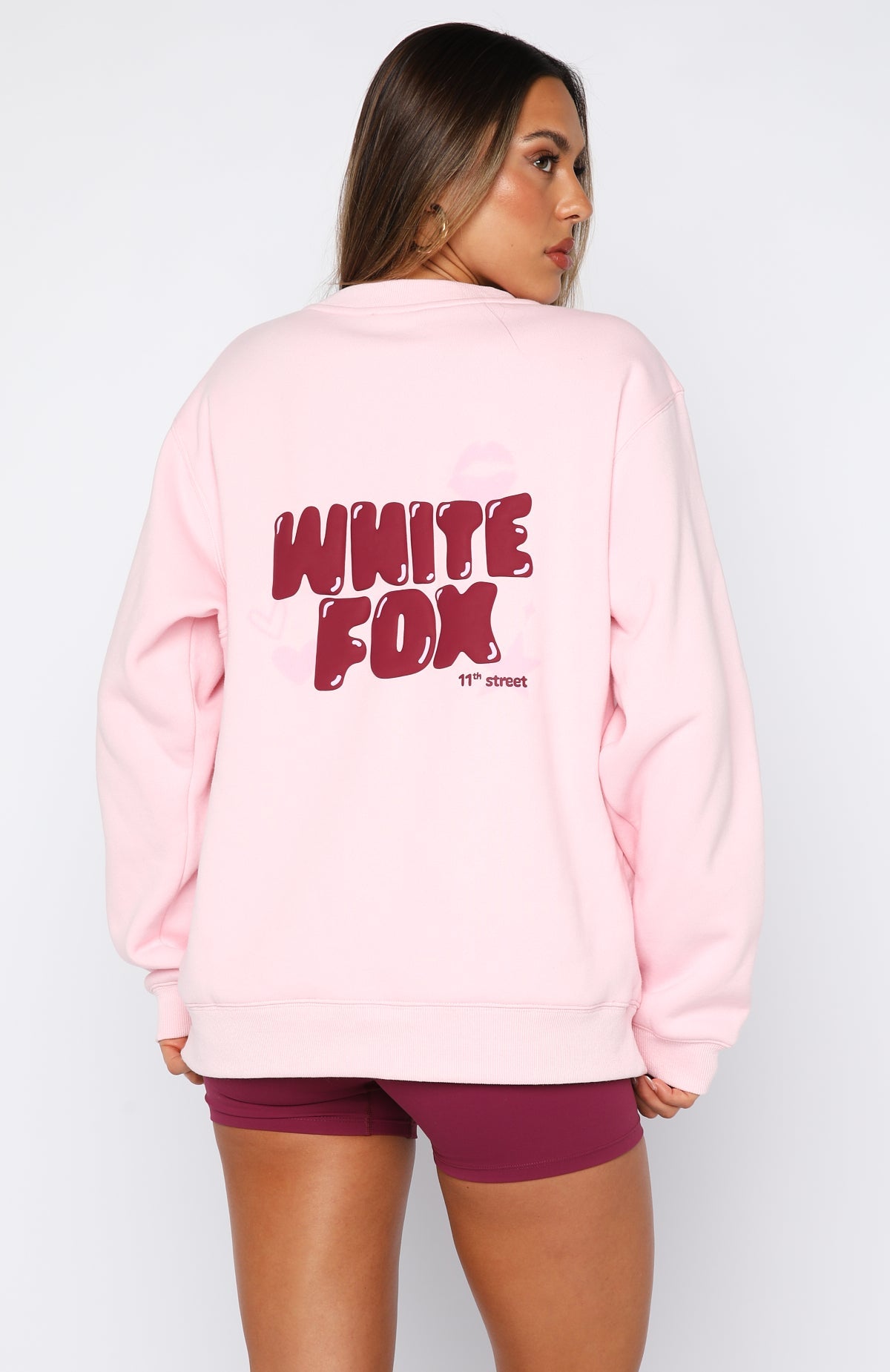 11th Street Sweet Kisses Oversized Sweater Pink SugarS/M