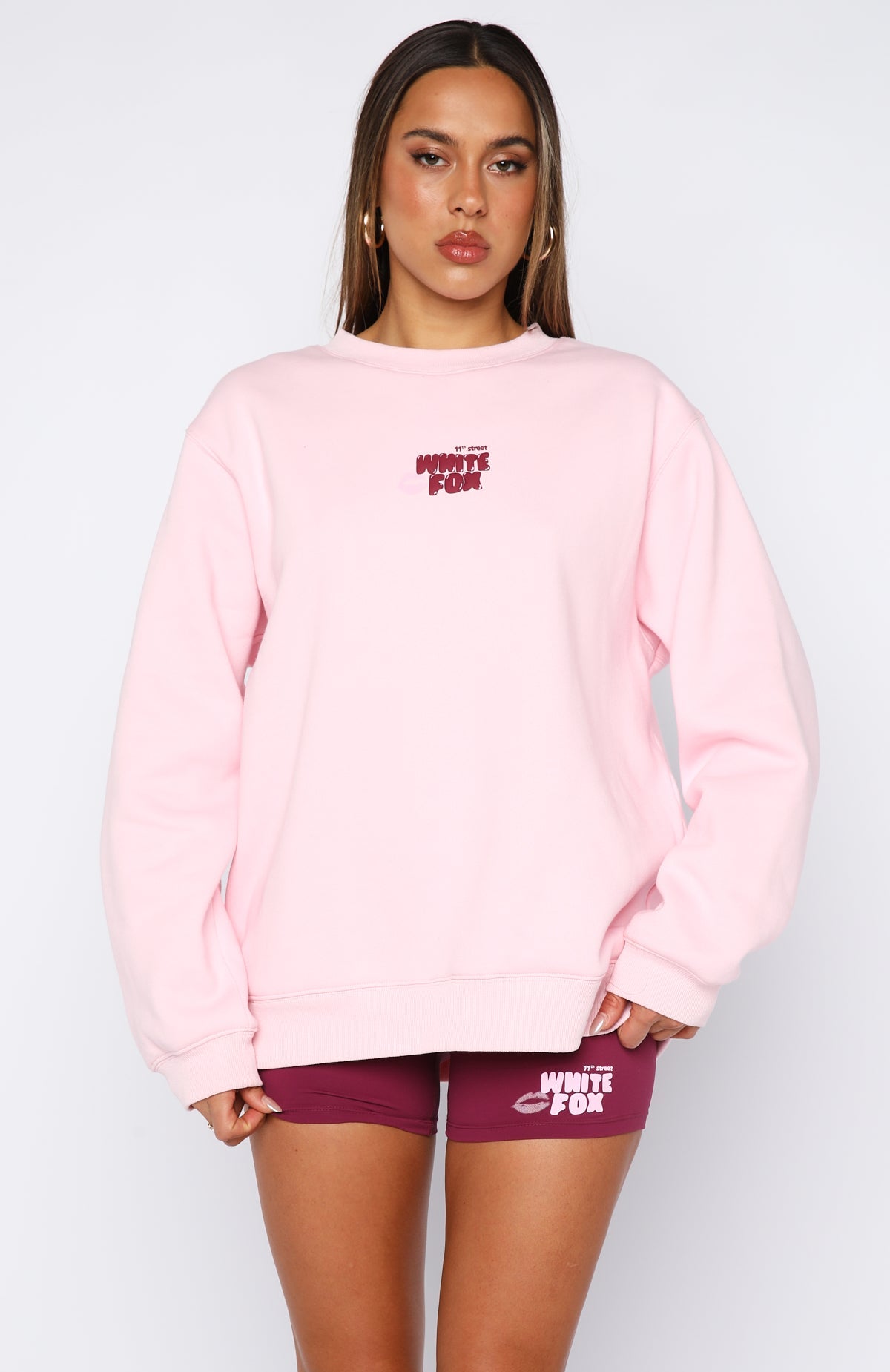 11th Street Sweet Kisses Oversized Sweater Pink SugarXXS/XS