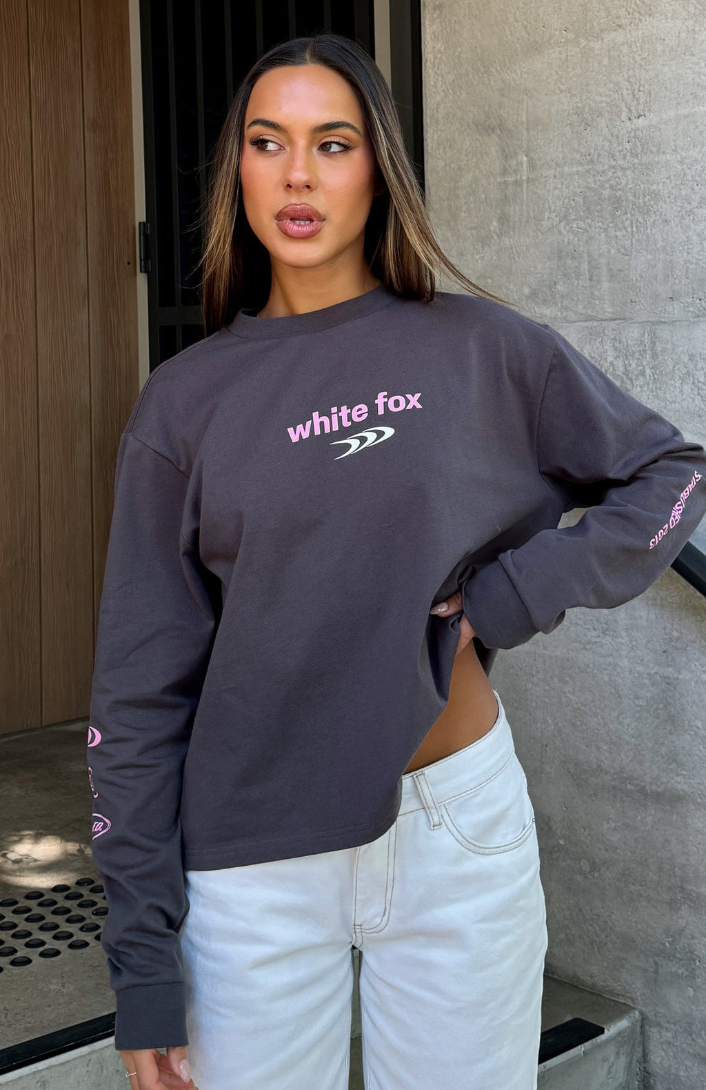All Around Me Long Sleeve Tee CharcoalL/XL