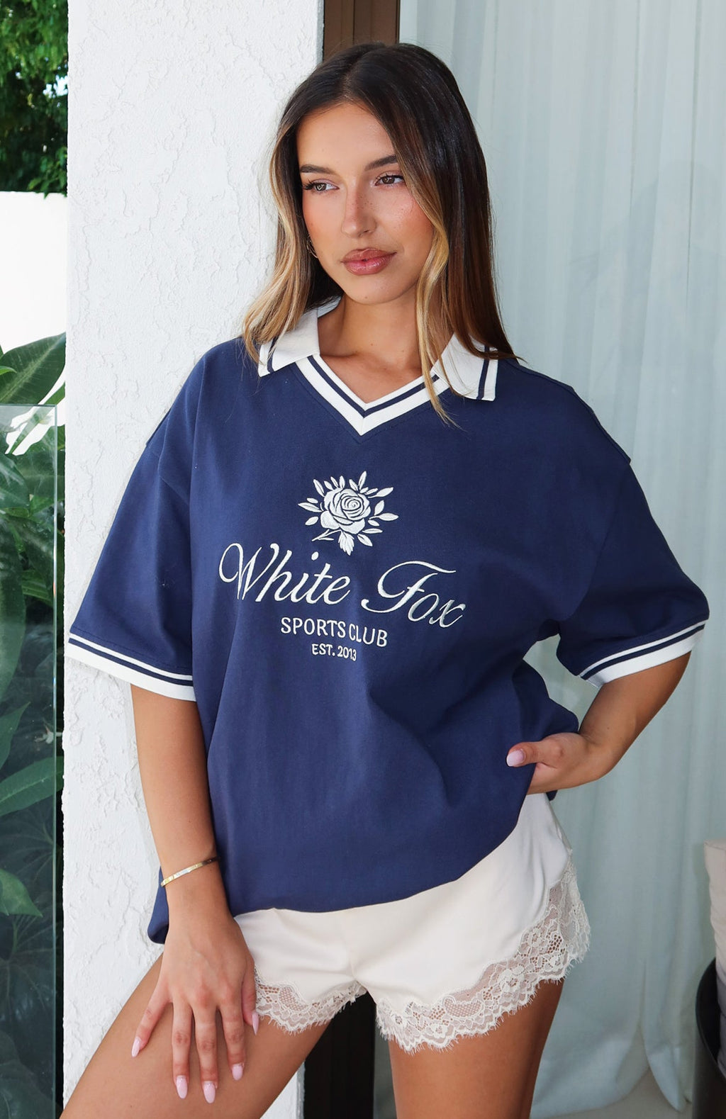 Along The Way Oversized Jersey NavyXXS/XS