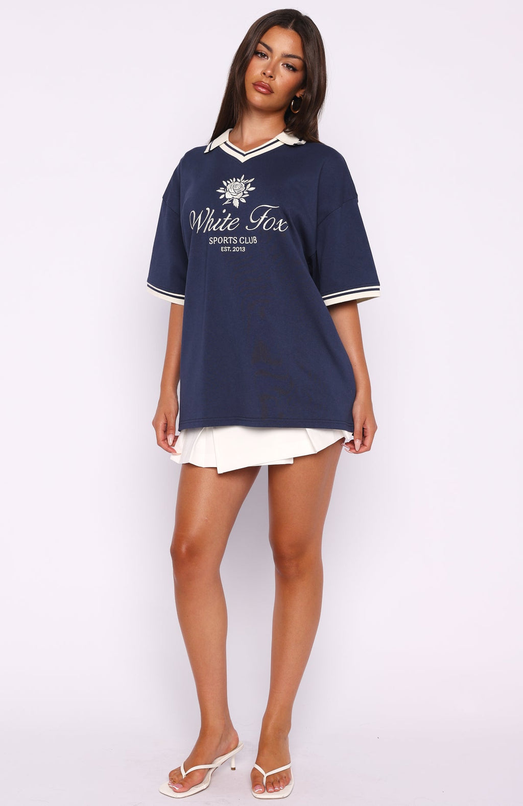 Along The Way Oversized Jersey NavyL/XL