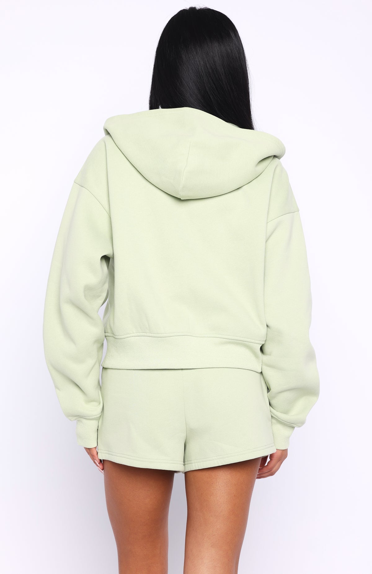 Can't Miss It Boxy Zip Front Hoodie SageM/L