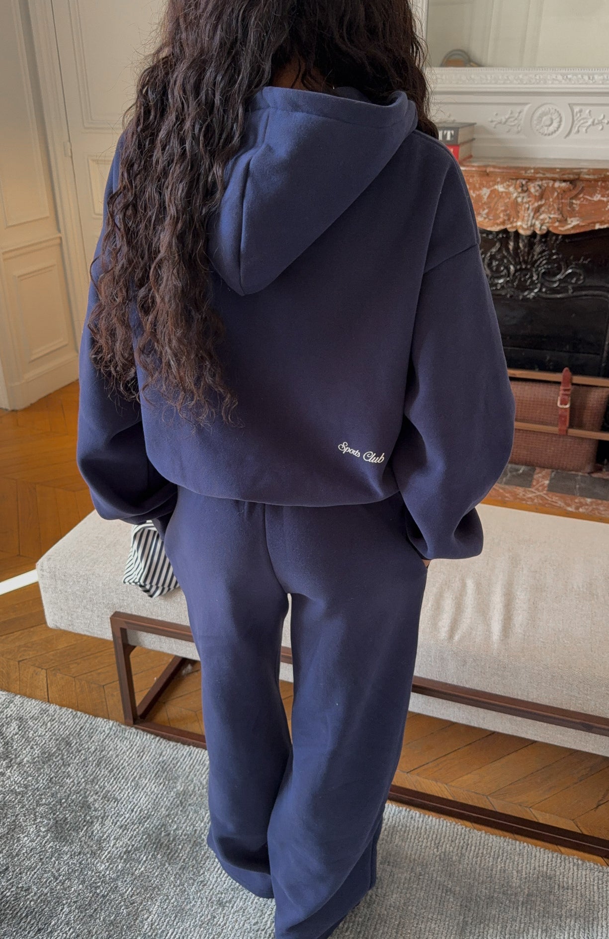 Club 14 Allie Boxy Zip Front Hoodie NavyXXS/XS