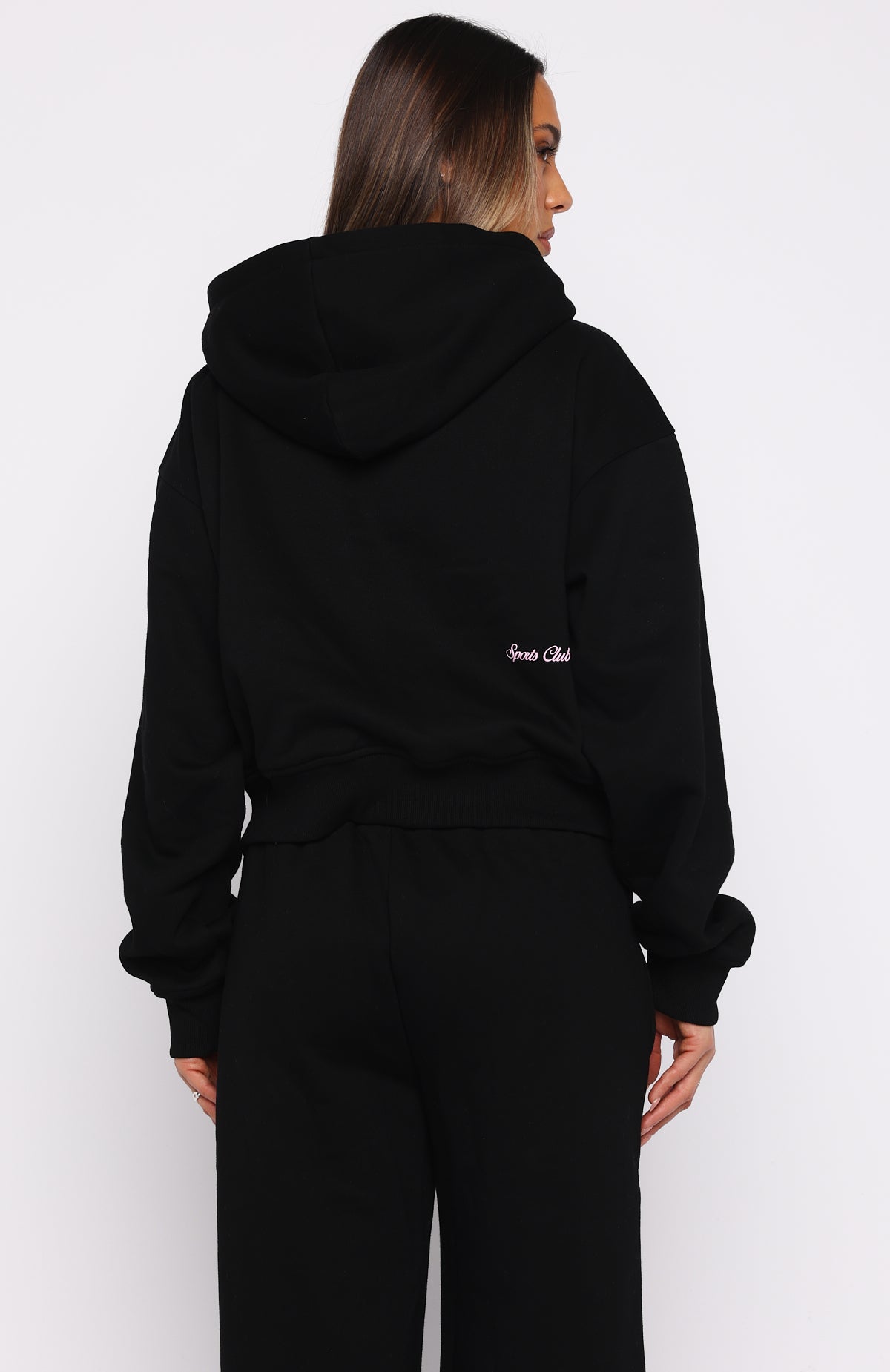 Club 14 Allie Boxy Zip Front Hoodie BlackS/M
