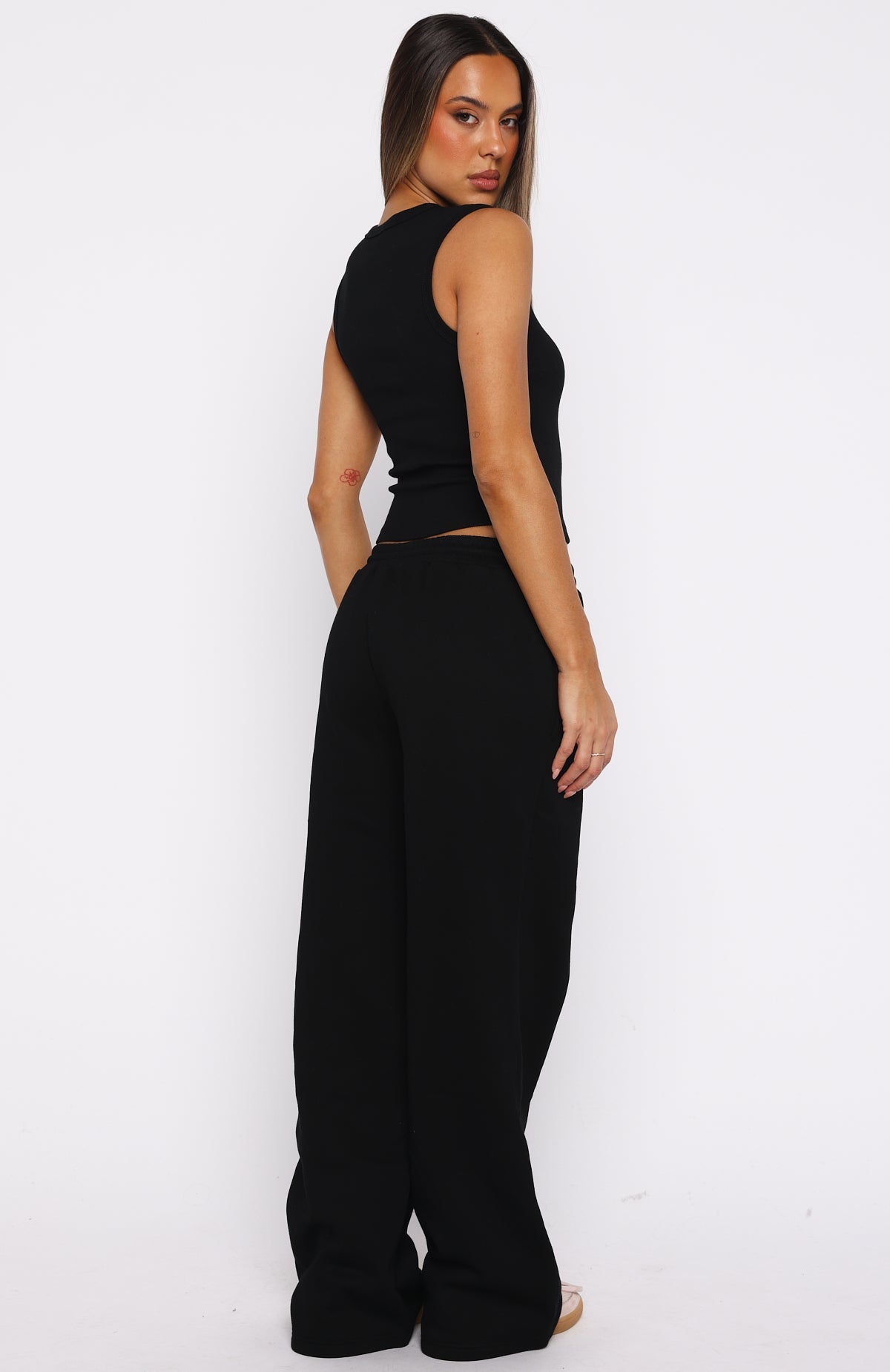 Club 14 Allie Wide Leg Sweatpants BlackS