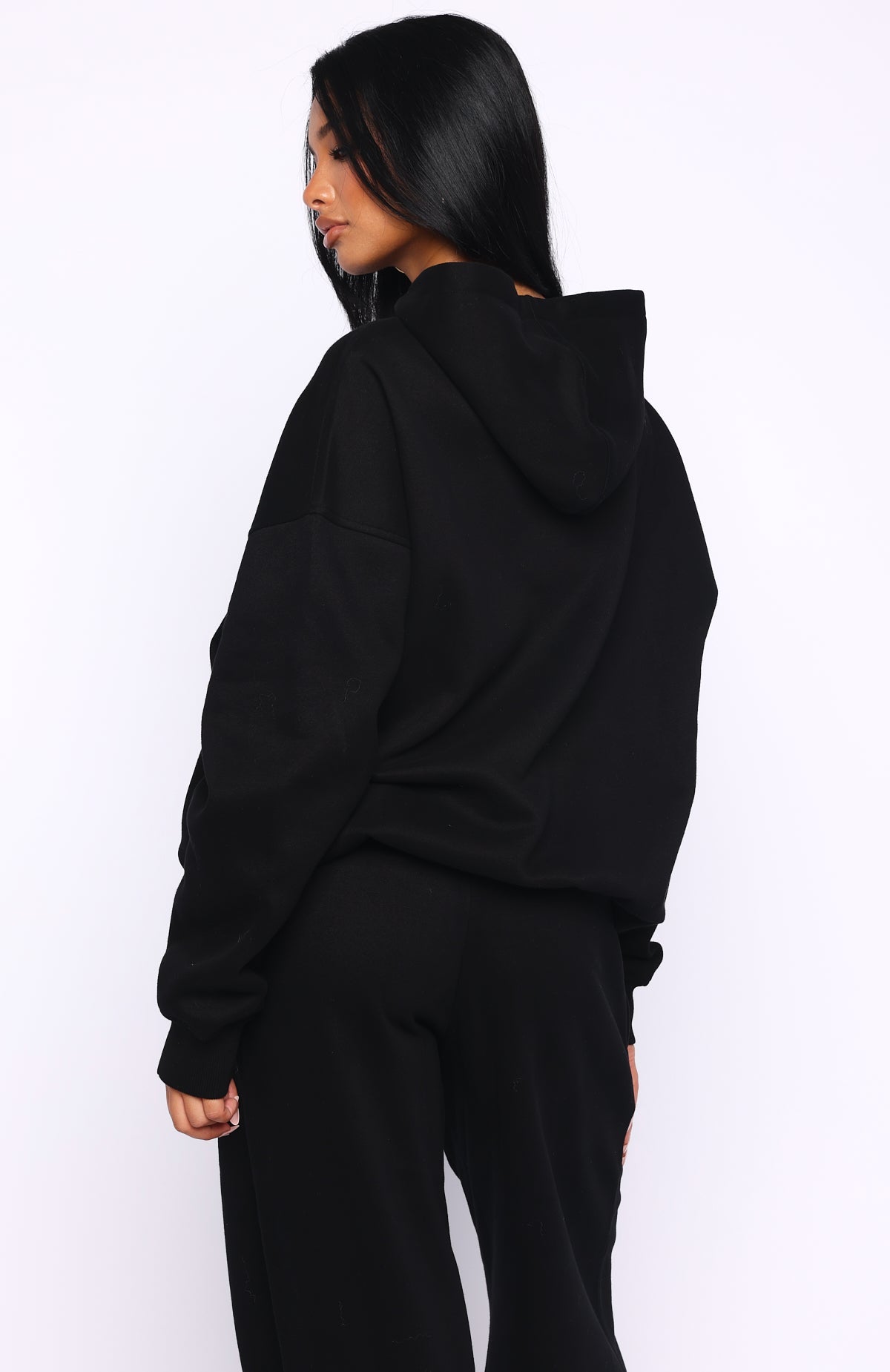Come A Long Way Oversized Hoodie BlackM/L