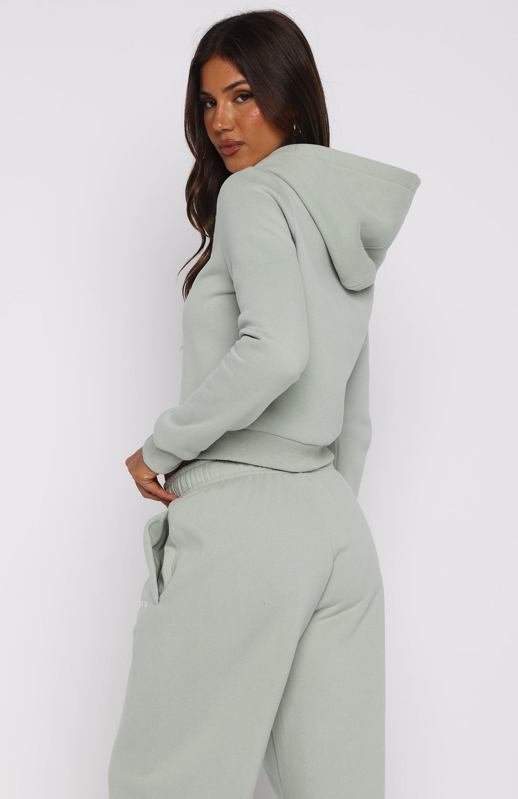 Comfy And Cute Slim Zip Front Hoodie SeafoamM