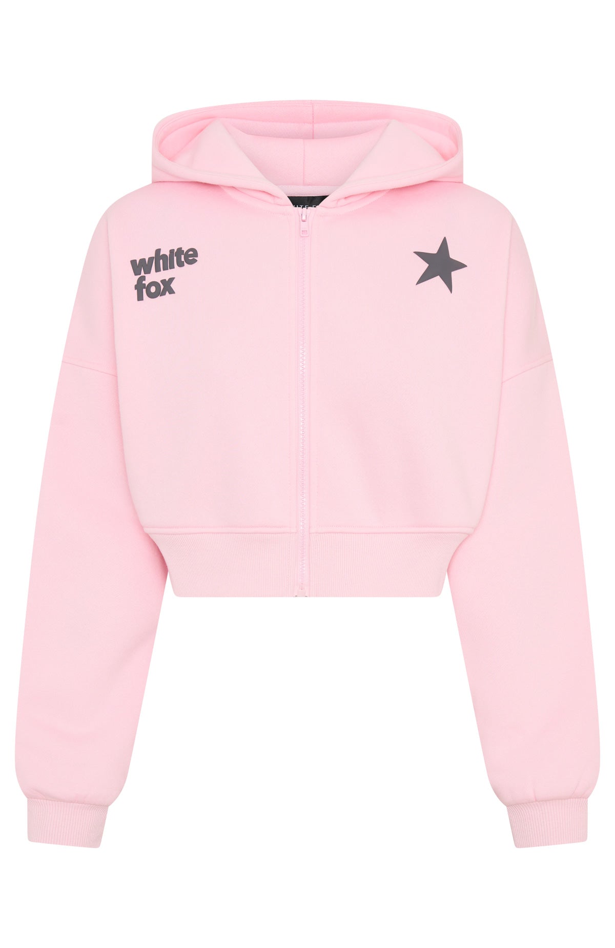 From The Archives Charli Cropped Zip Front Hoodie PinkL/XL
