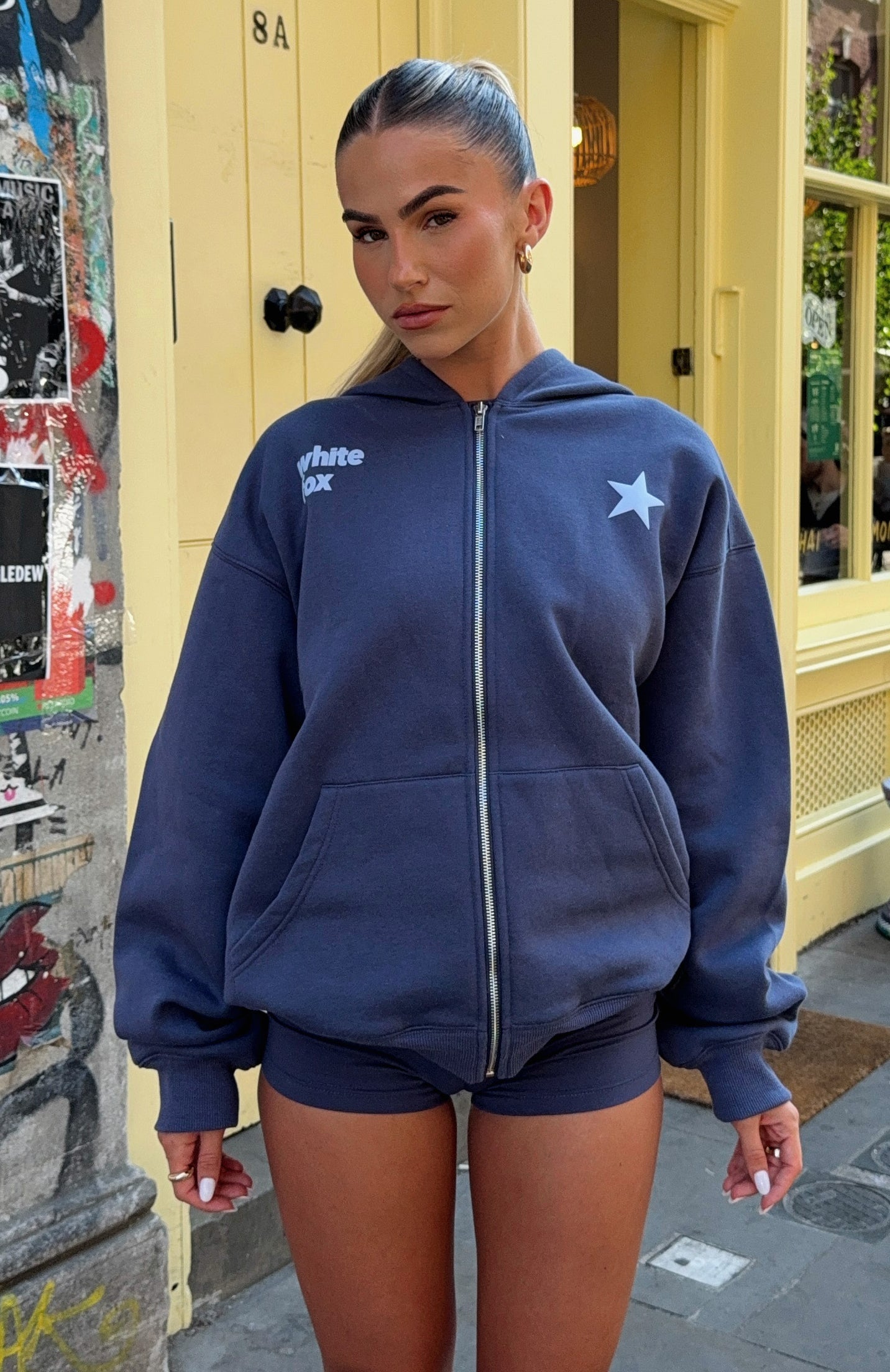 From The Archives Charli Zip Front Hoodie Navy3XS/XXS