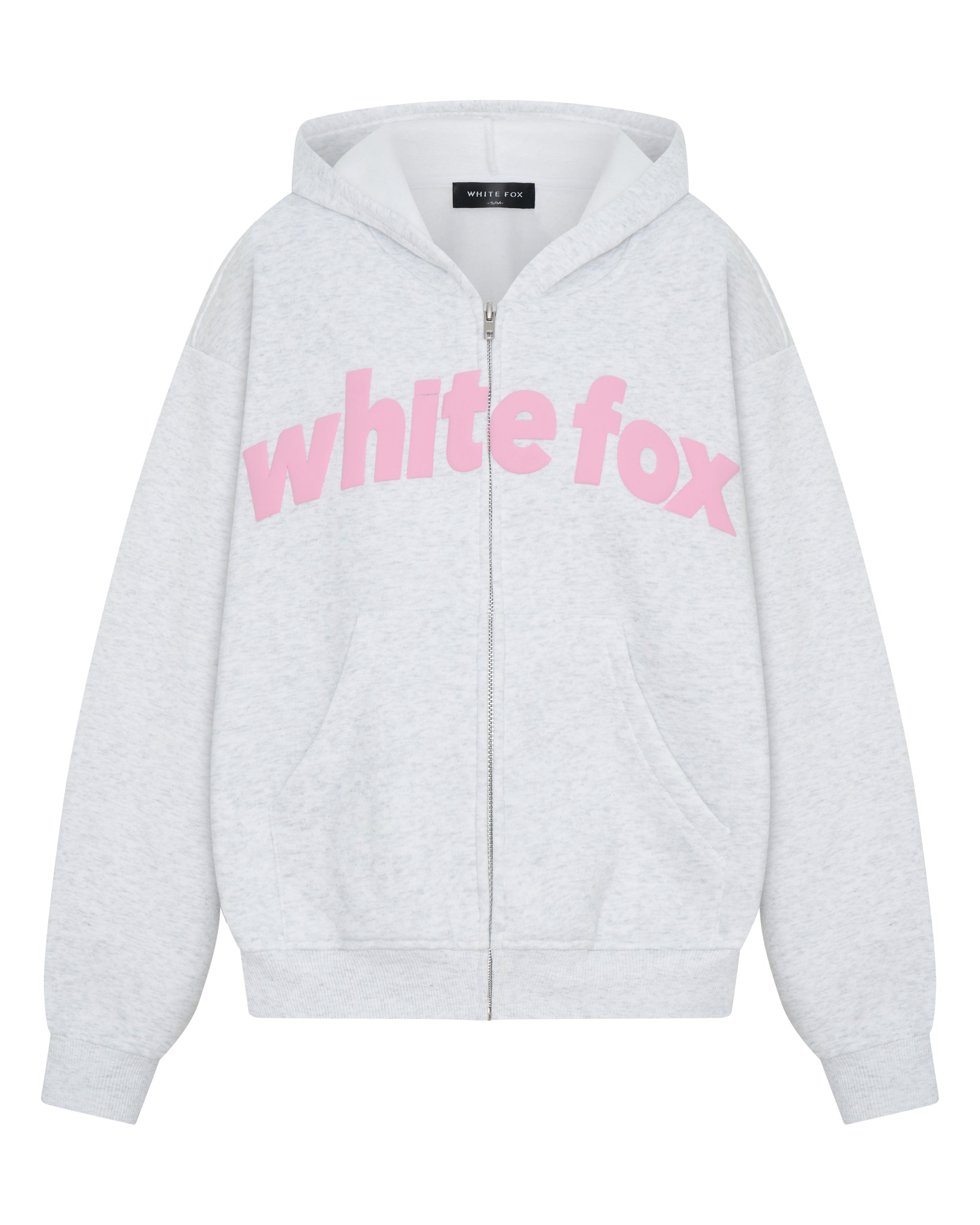 From The Archives Kenzie Boxy Zip Front Hoodie Grey MarleL/XL