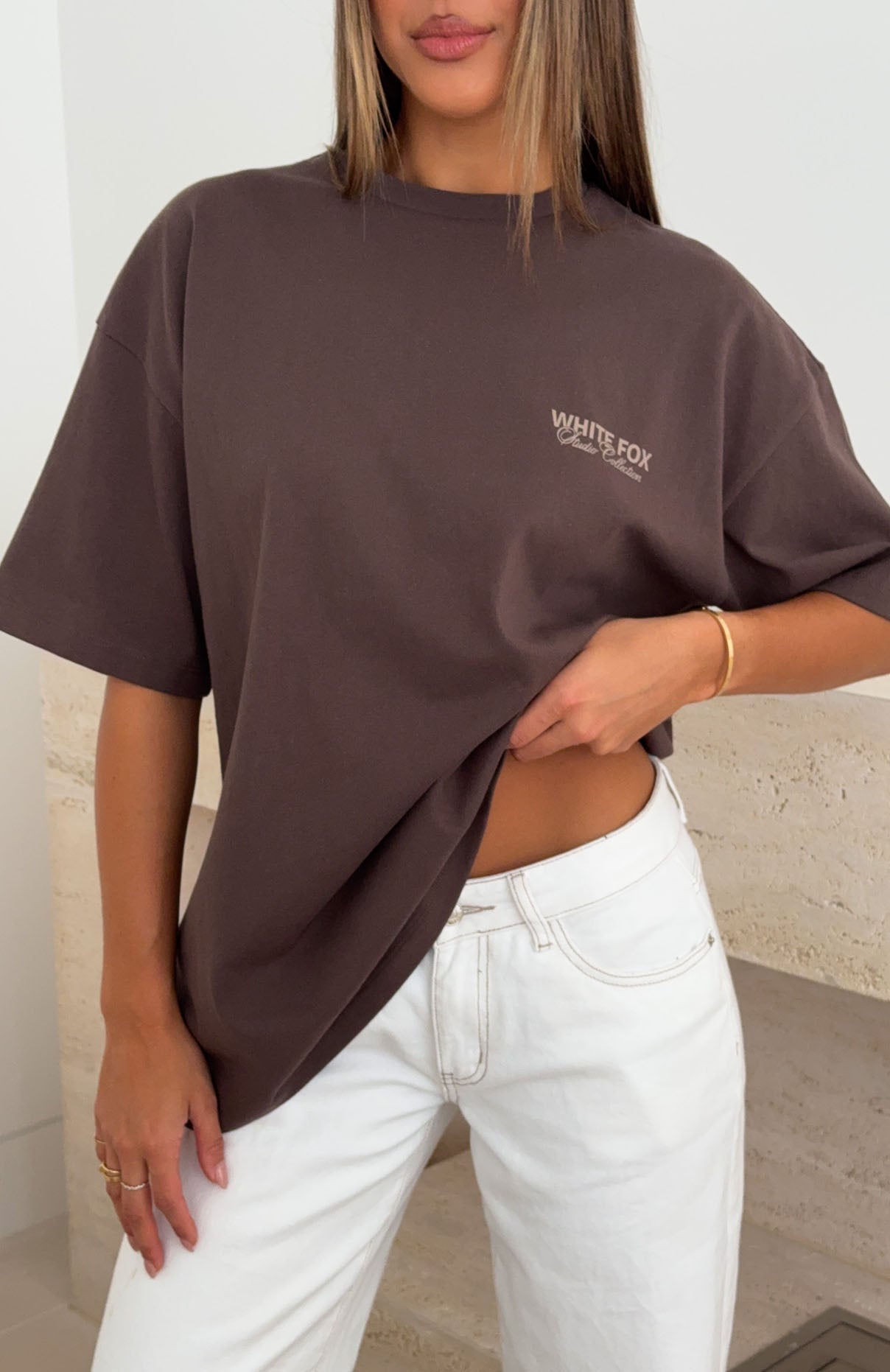 Having My Way Oversized Tee ChocolateXS/S