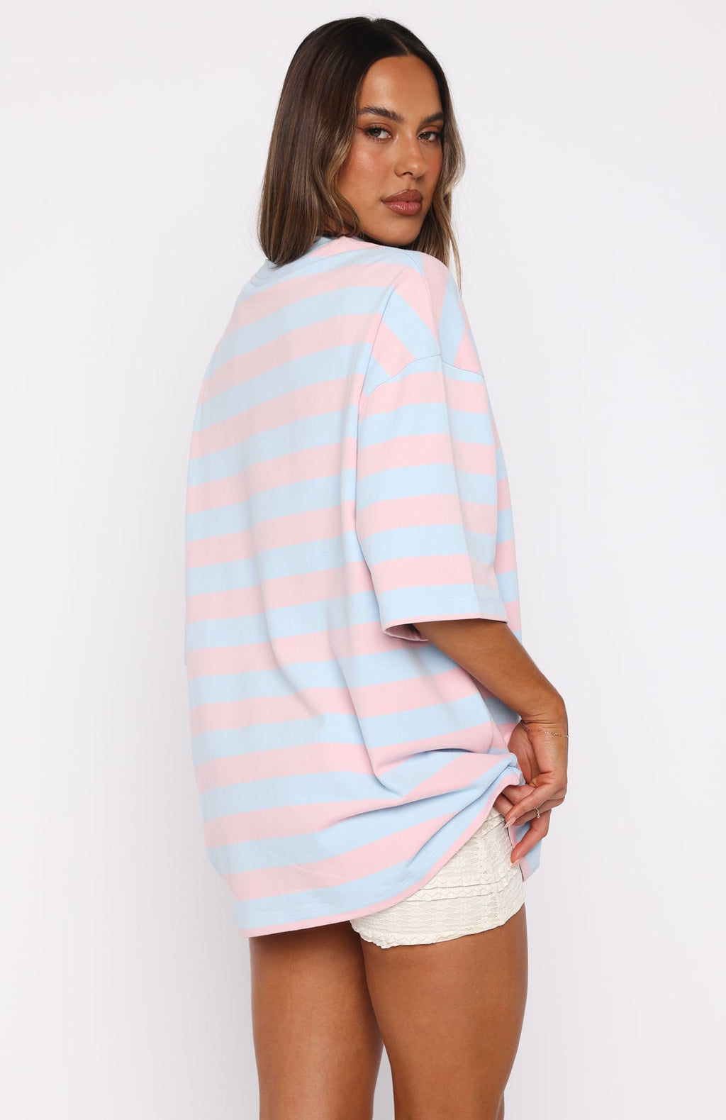 In The Valley Oversized Tee Blue\/Pink StripeM/L