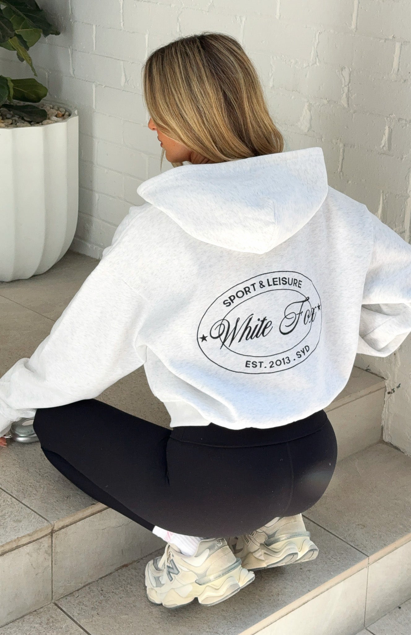 Just Try Again Boxy Zip Front Hoodie Grey MarleXXS/XS