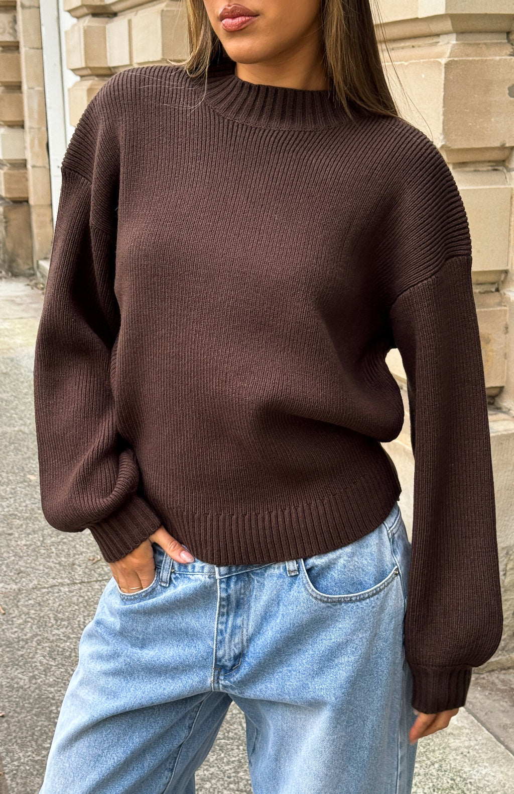 Keep It Classic Knit Sweater ChocolateL/XL