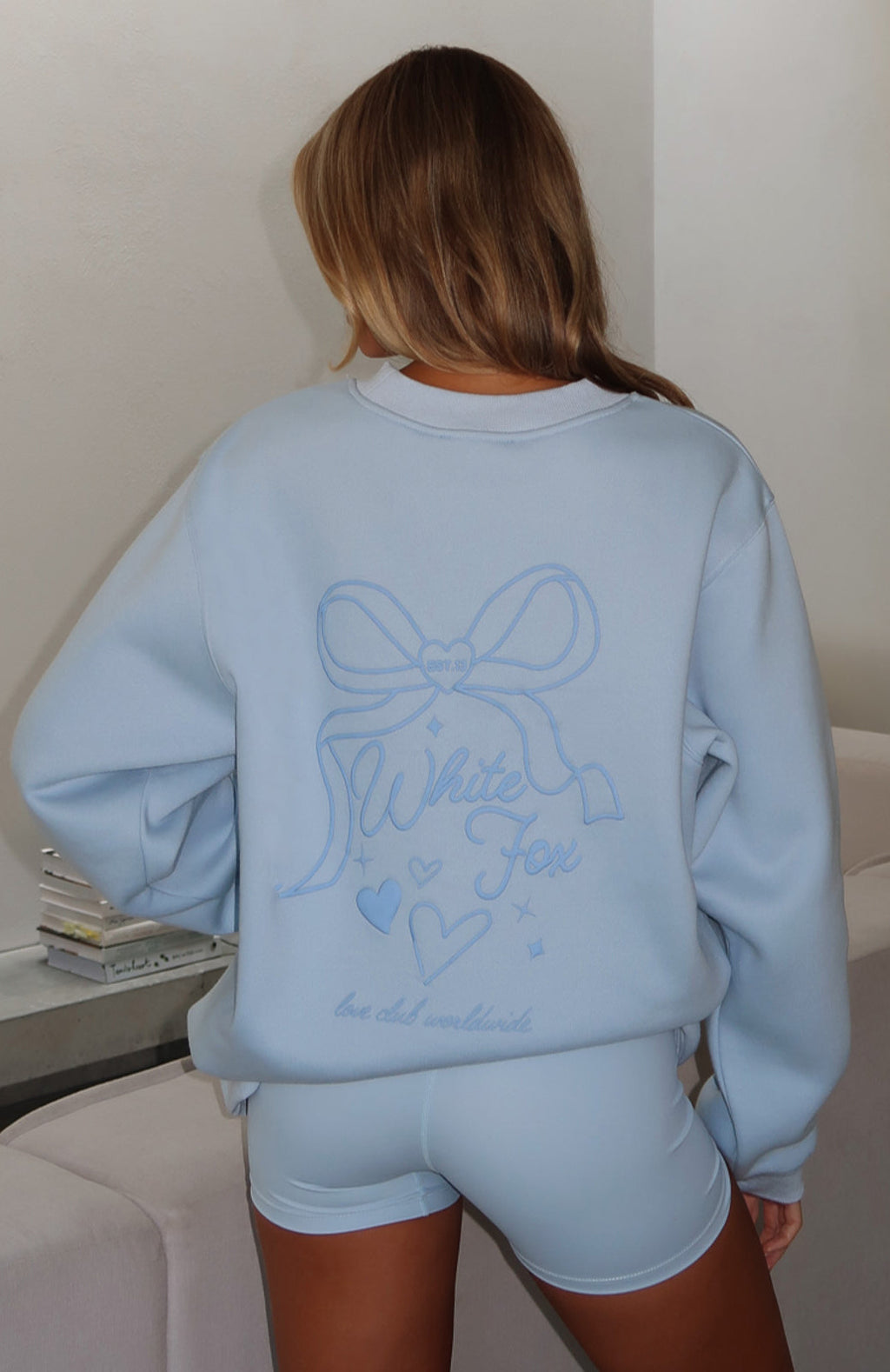 Love You Forever Oversized Sweater Baby BlueXXS/XS