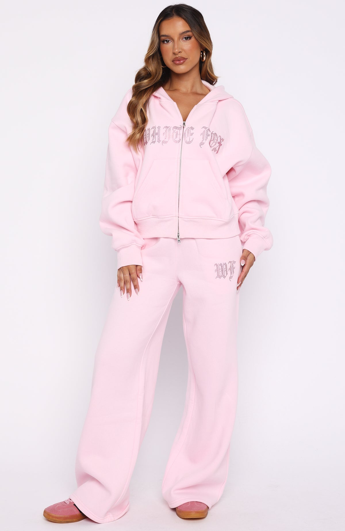 Lucky Ones Boxy Zip Front Hoodie PinkM/L