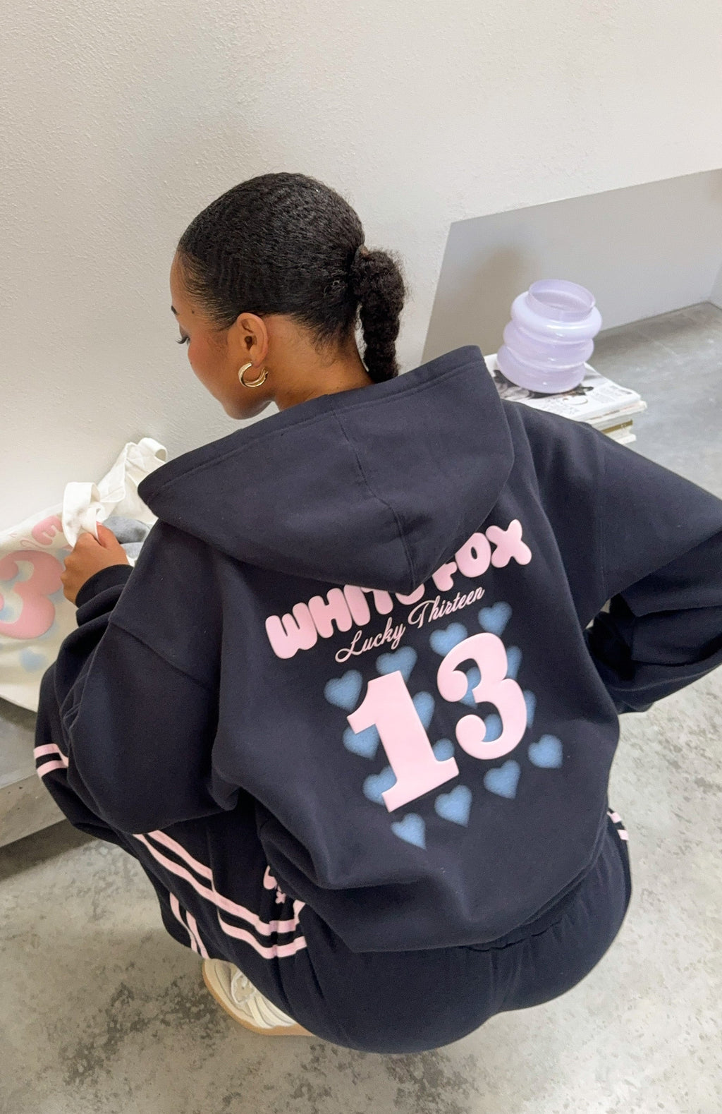 Lucky Thirteen Charise Zip Front Hoodie Navy3XS/XXS