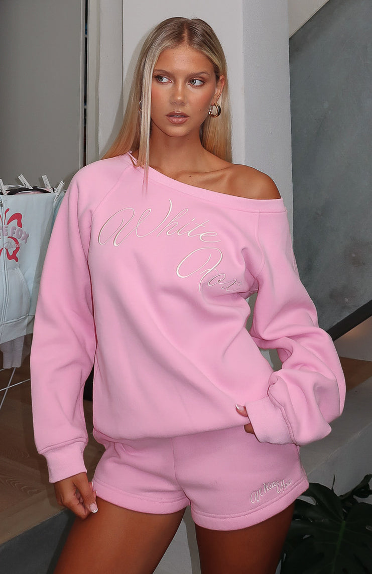 Lucky Thirteen Elsa Off Shoulder Sweater Candy PinkXXS/XS
