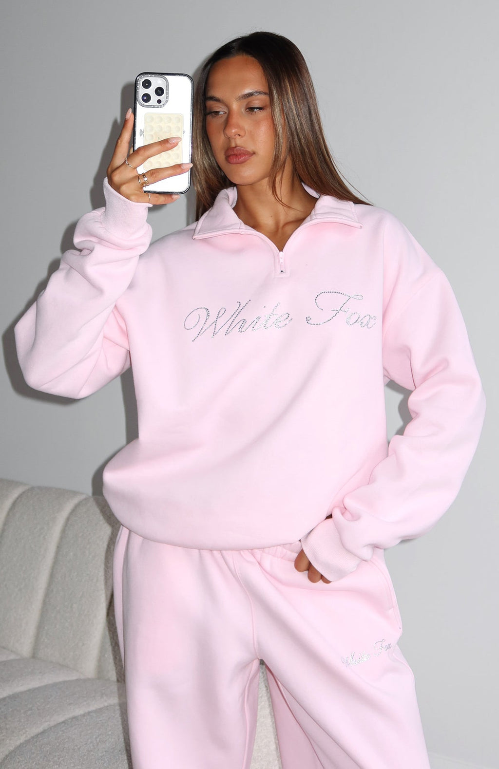 Make It Or Break It Quarter Zip Sweater PinkXXS/XS