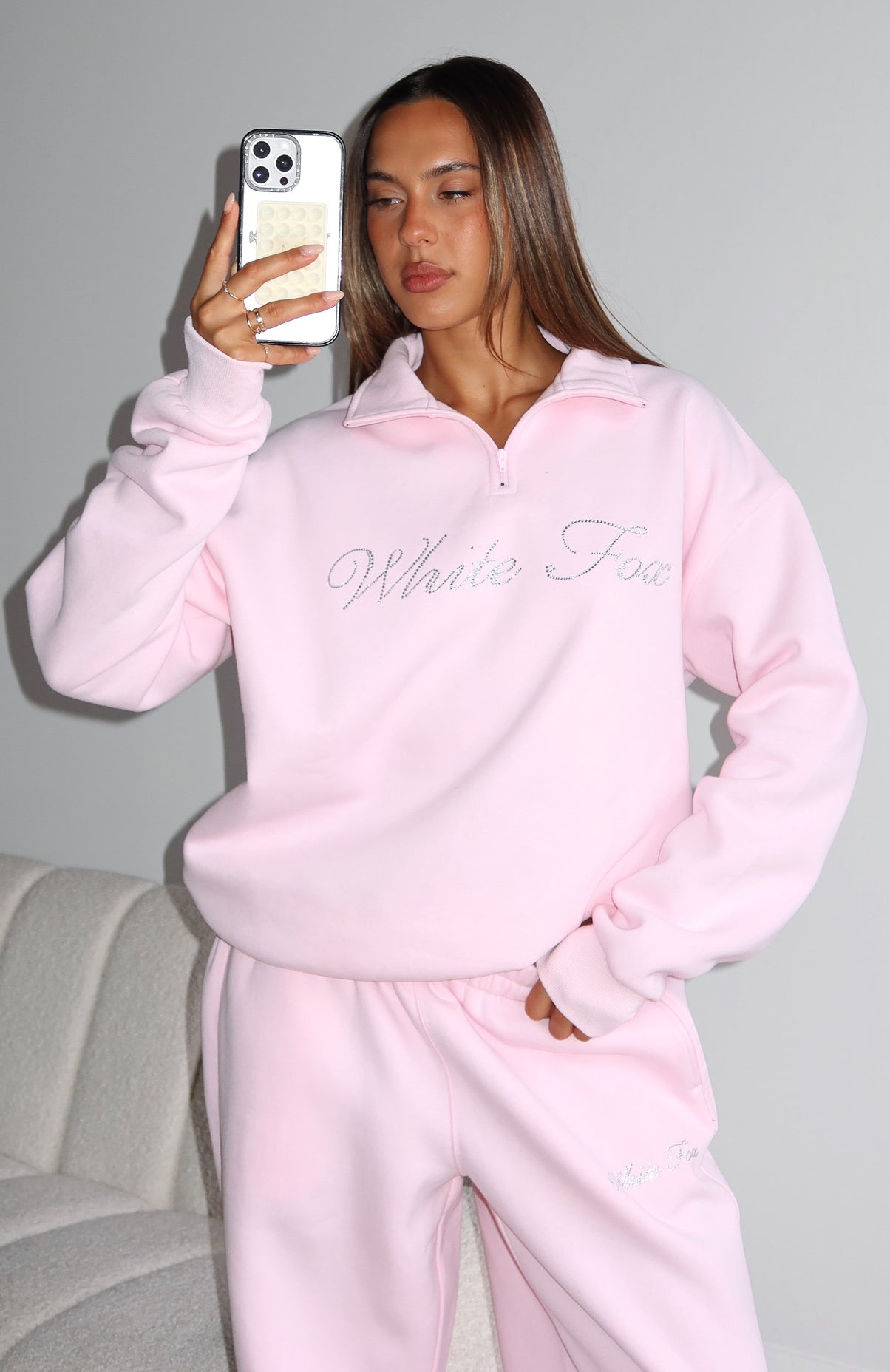 Make It Or Break It Quarter Zip Sweater PinkXXS/XS