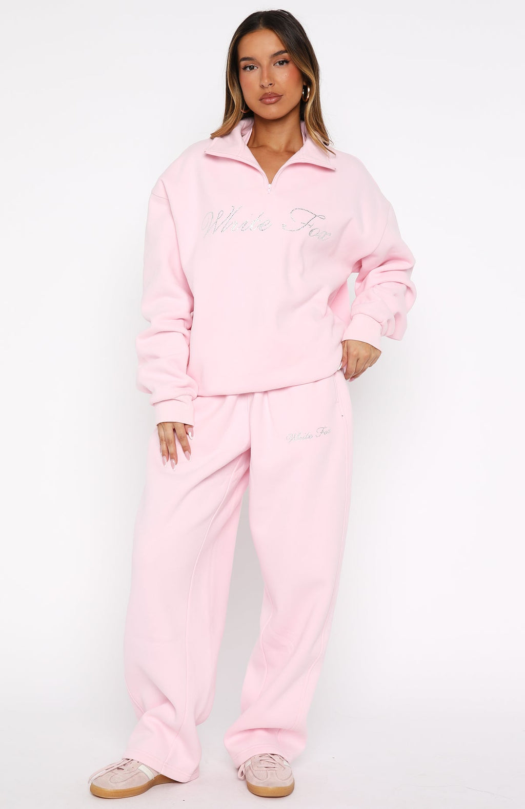 Make It Or Break It Quarter Zip Sweater PinkL/XL