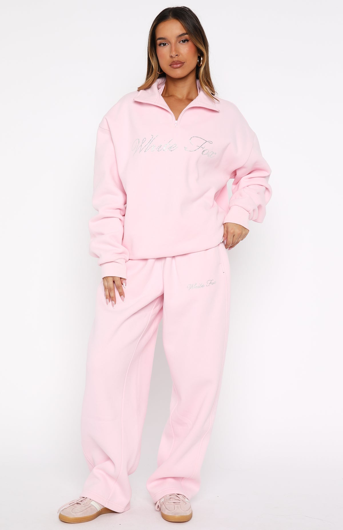 Make It Or Break It Quarter Zip Sweater PinkL/XL