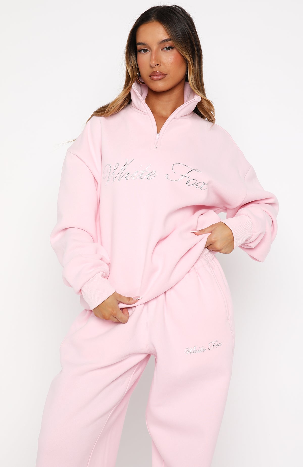 Make It Or Break It Quarter Zip Sweater PinkXS/S