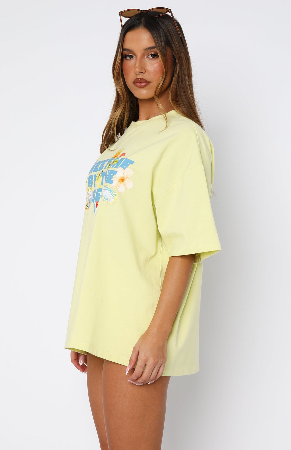 Meet Me By The Sea Oversized Tee LimeS/M