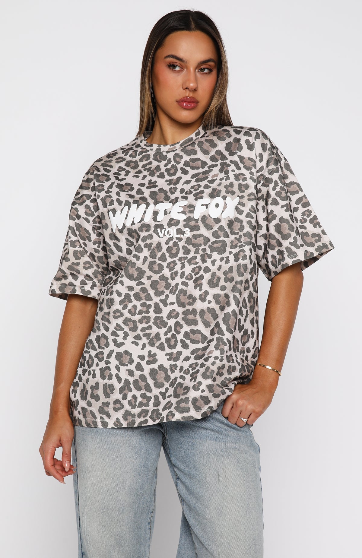 Offstage Printed Oversized Tee LeopardXXS/XS