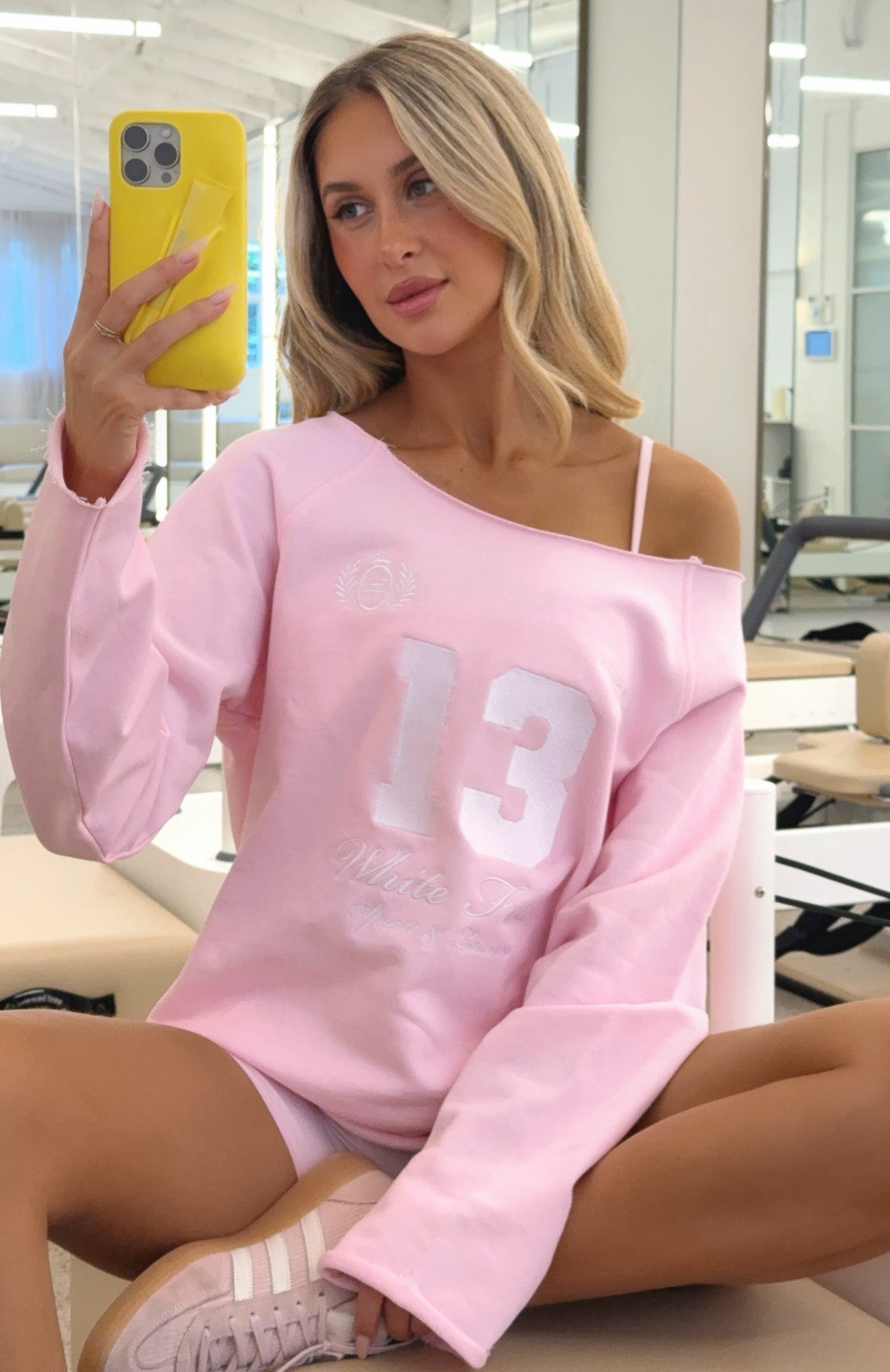Out Of Chances Off Shoulder Sweater Ballet PinkXXS/XS