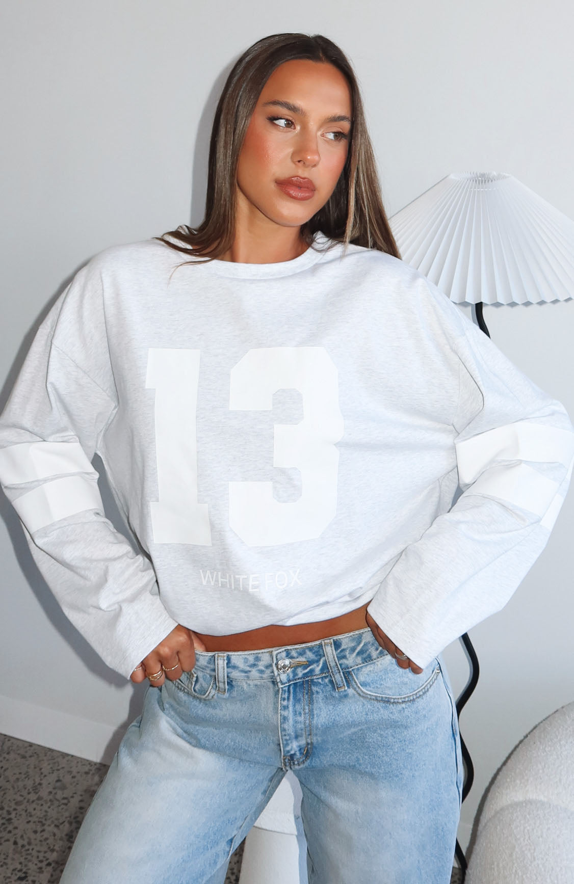 Playing Ball Oversized Long Sleeve Tee Grey MarleXXS/XS